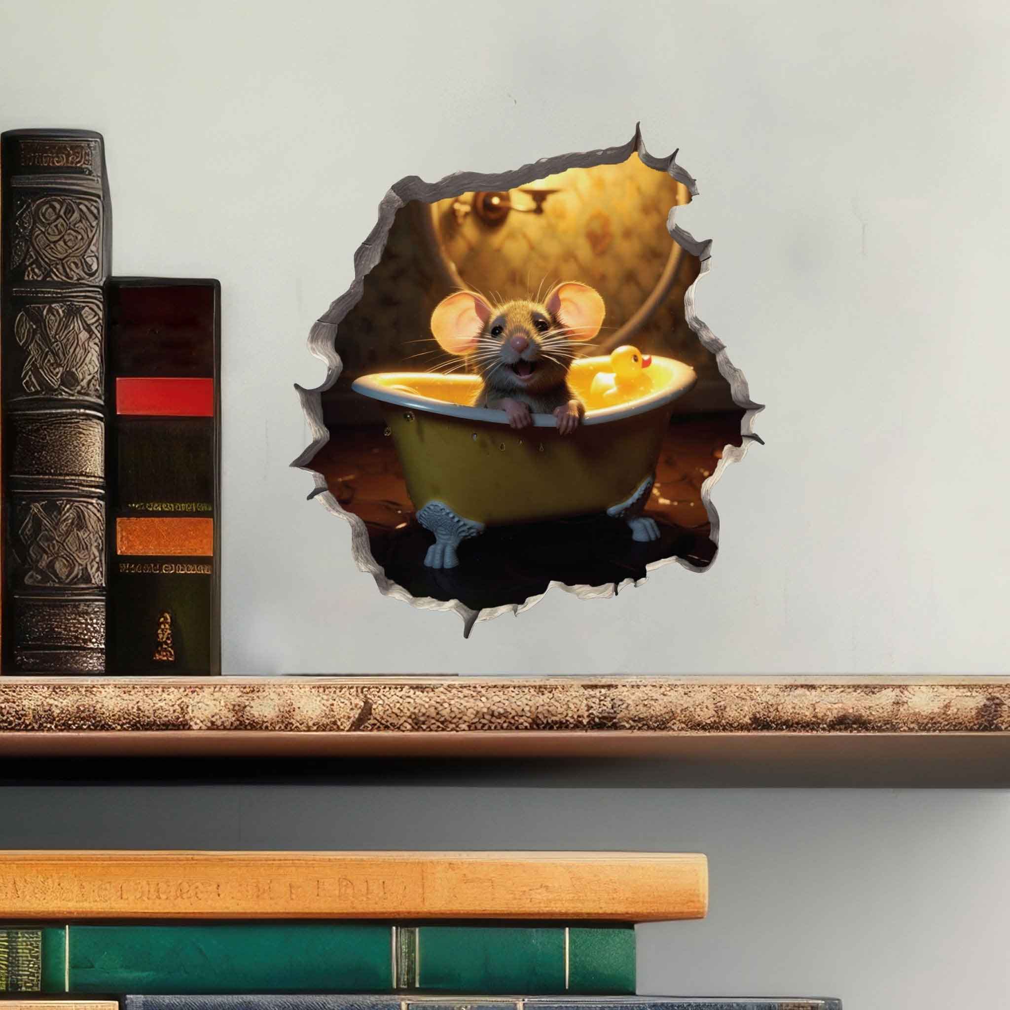 Bathtub Mouse Hole Decal - My Wonderful Walls