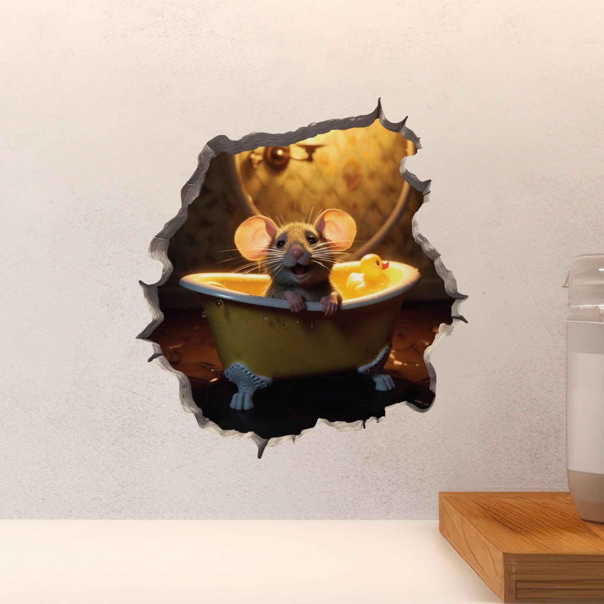 Bathtub Mouse Hole Decal - My Wonderful Walls