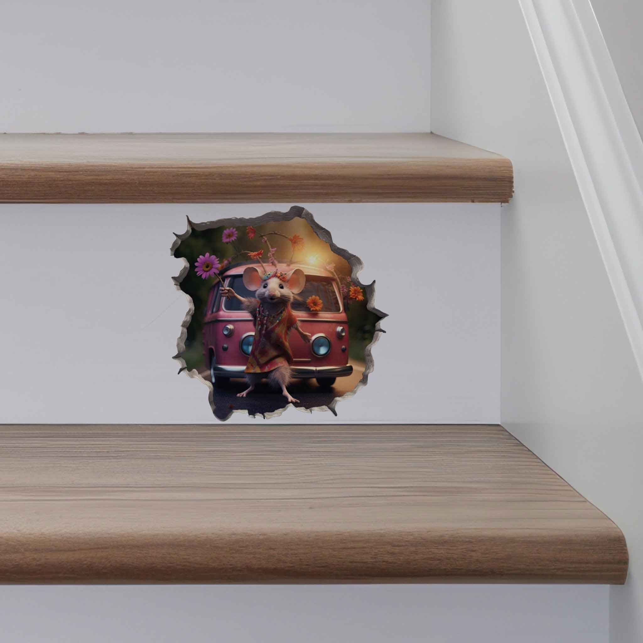 Boho Hippie Mouse Hole Decal - My Wonderful Walls