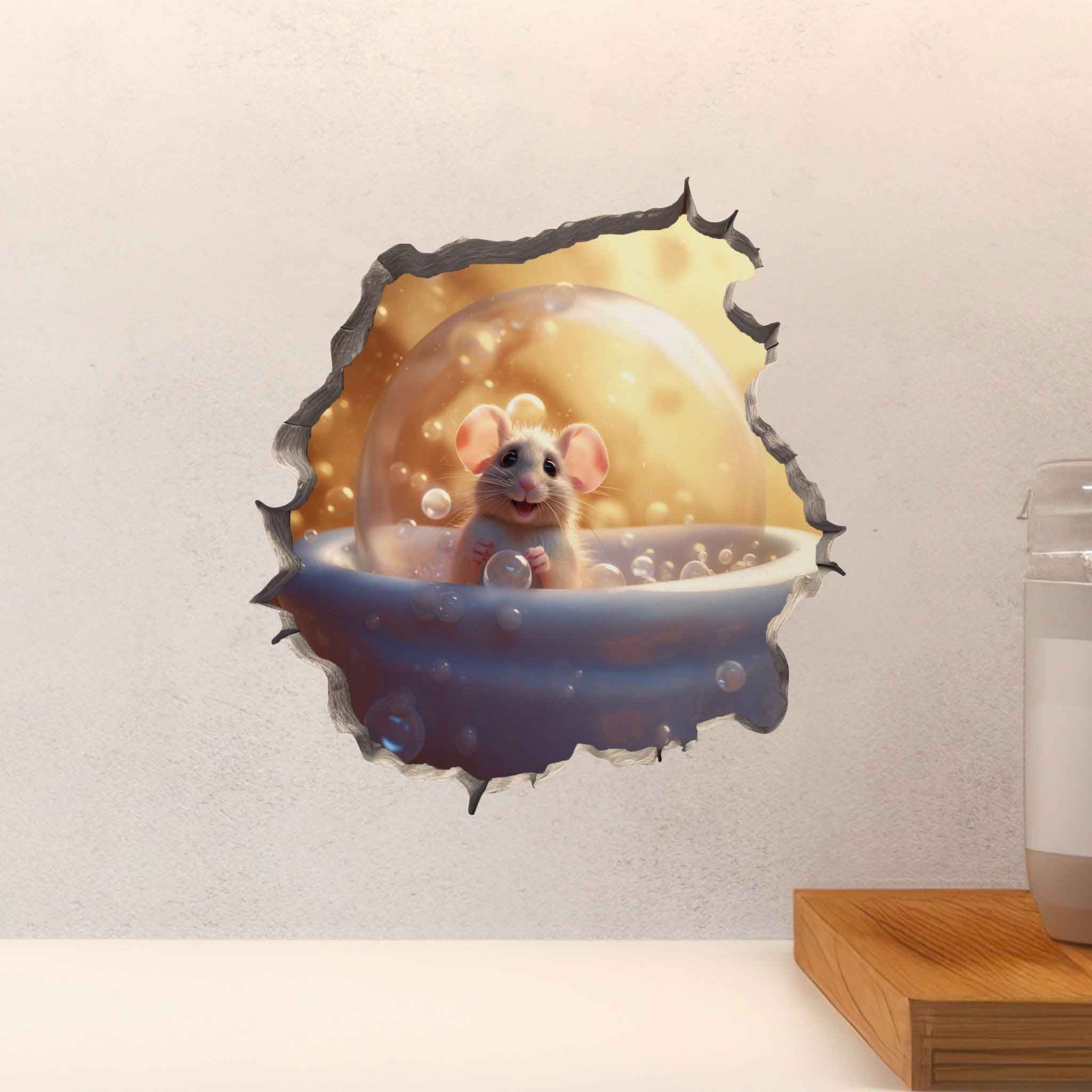 Bubble Bath Mouse Hole Decal - My Wonderful Walls