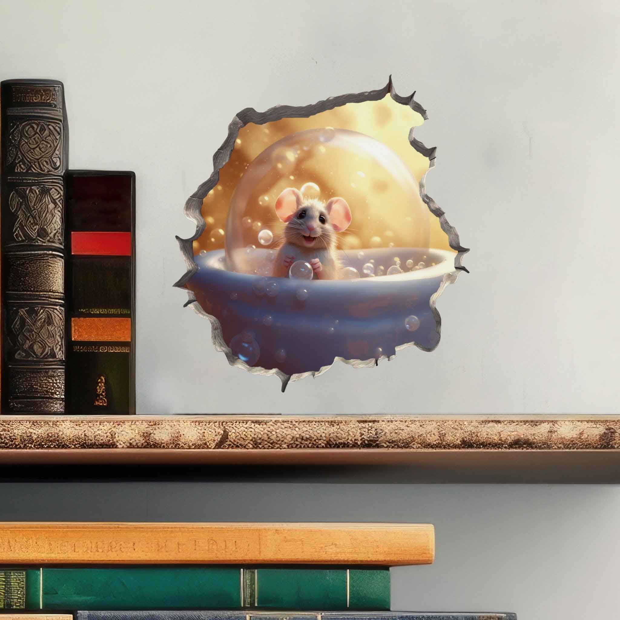 Bubble Bath Mouse Hole Decal - My Wonderful Walls