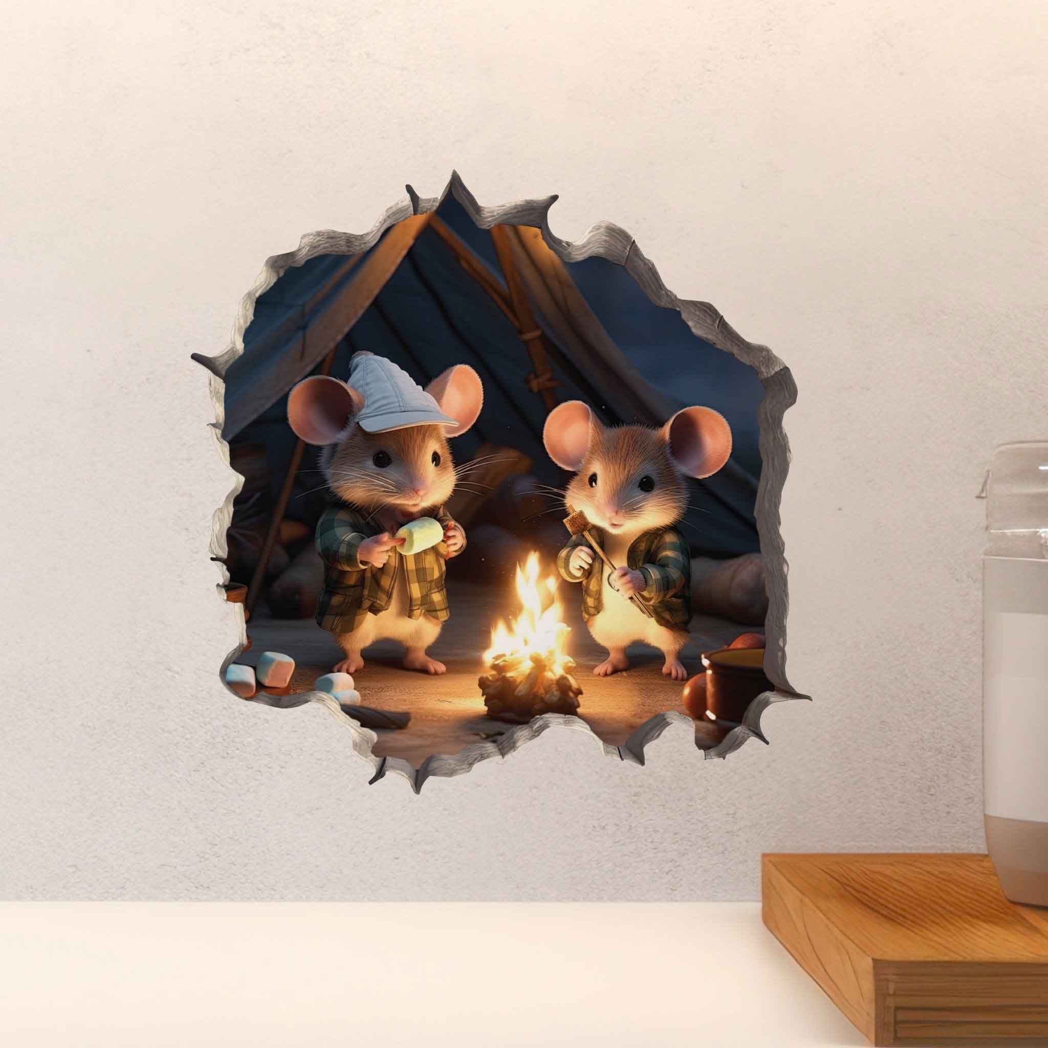 Camping Mouse Hole Decal - My Wonderful Walls