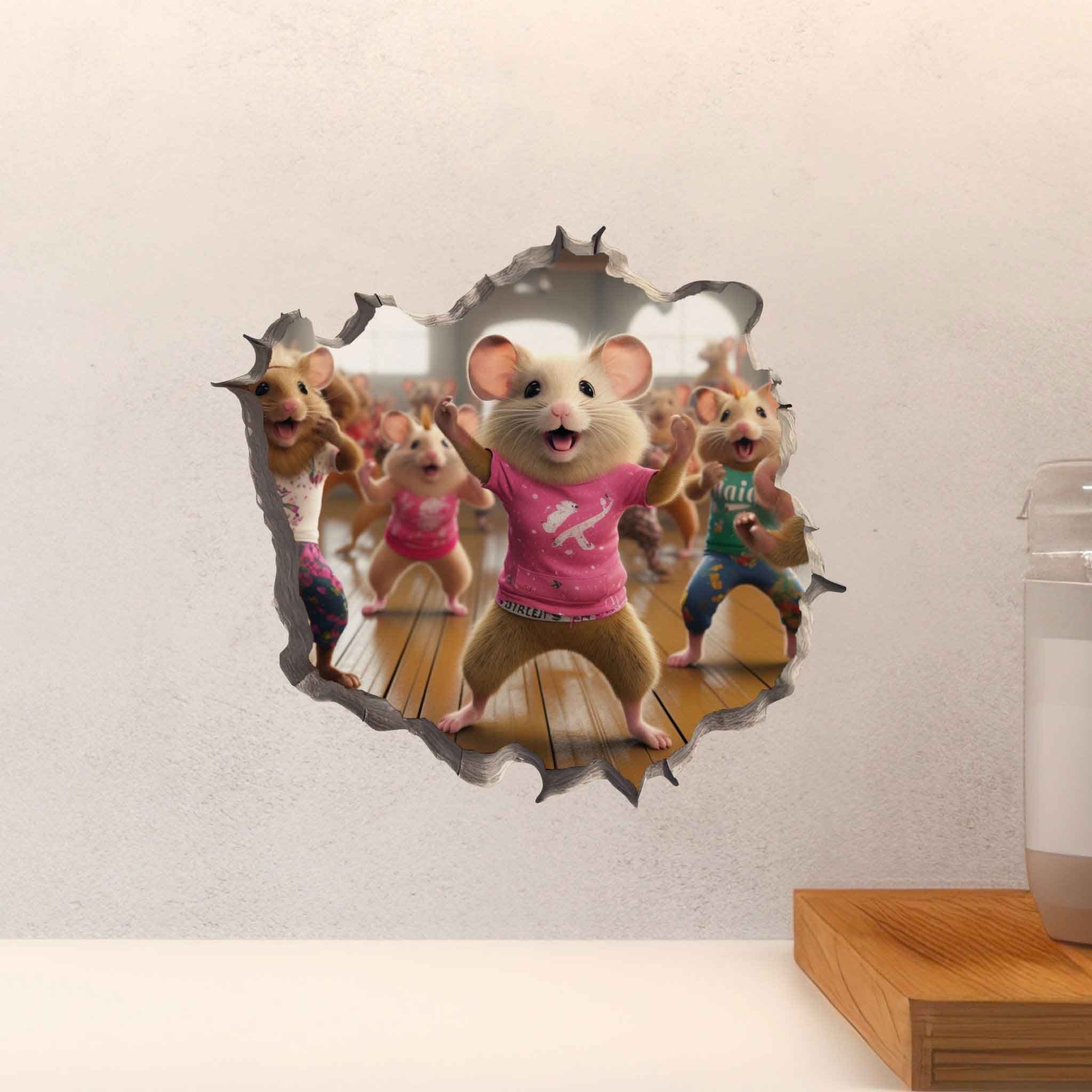 Cardio Dance Workout Mouse Hole Decal - My Wonderful Walls