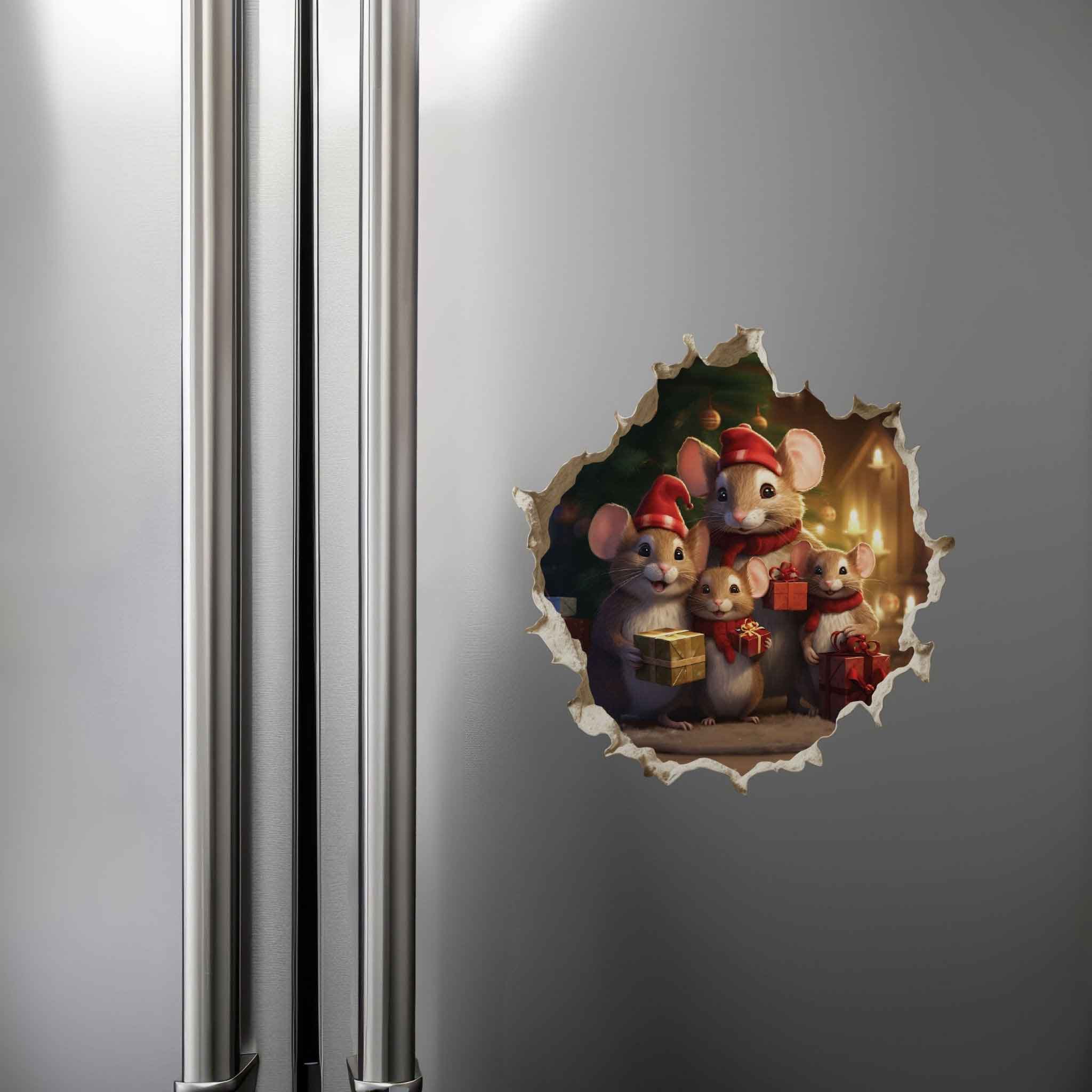 Christmas Family Mouse Hole Decal - My Wonderful Walls
