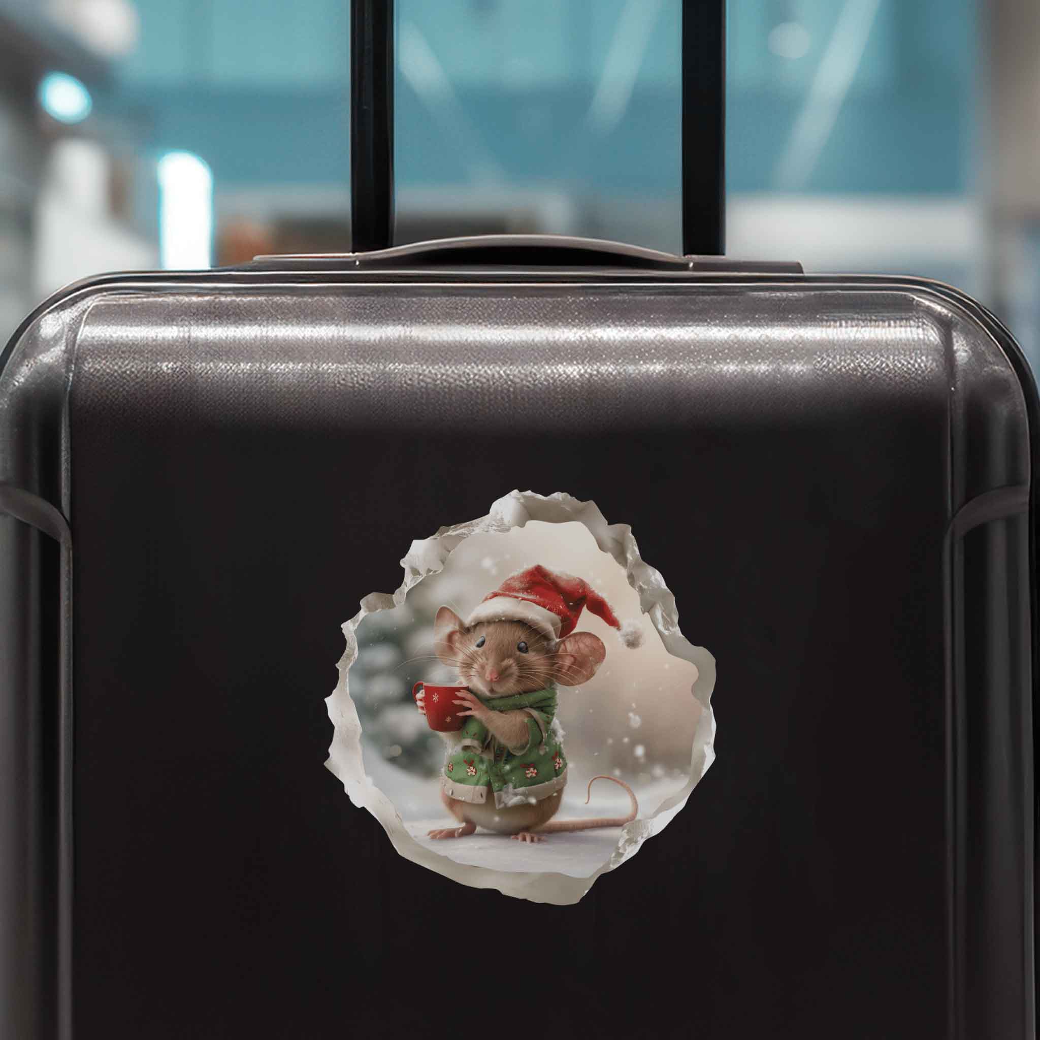 Christmas Hot Cocoa Mouse Hole Decal - My Wonderful Walls