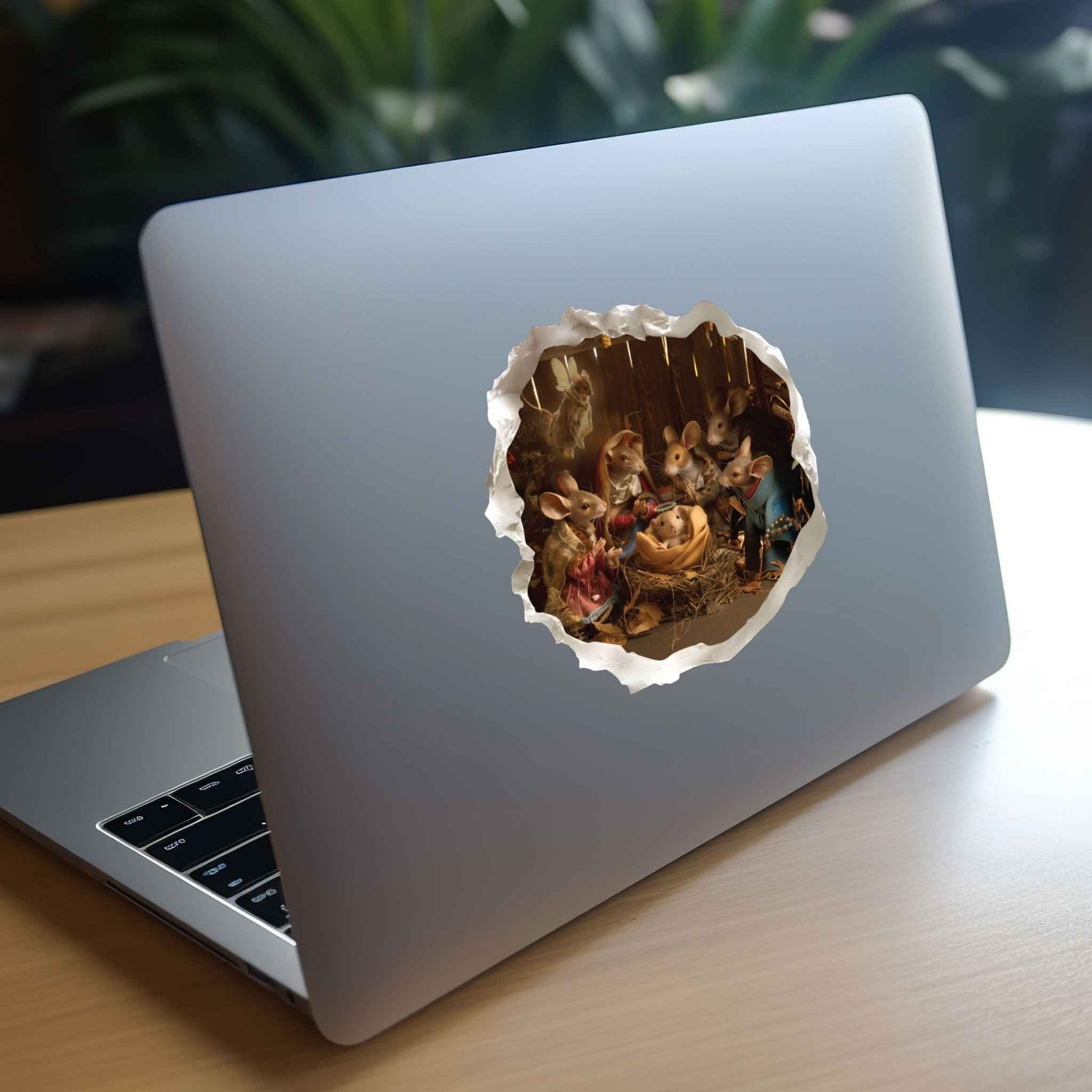 Christmas Nativity Mouse Hole Decal - My Wonderful Walls
