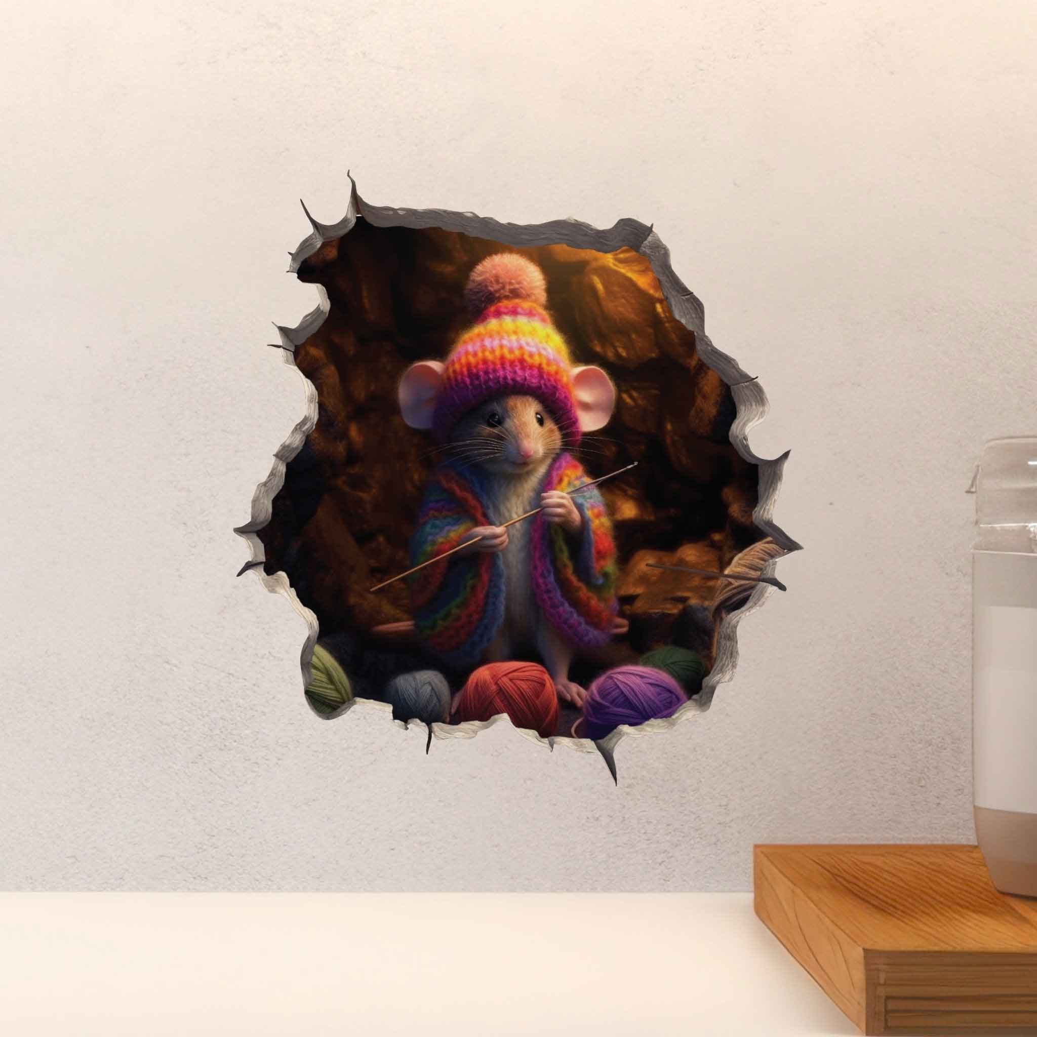 Crochet Mouse Hole Decal - My Wonderful Walls
