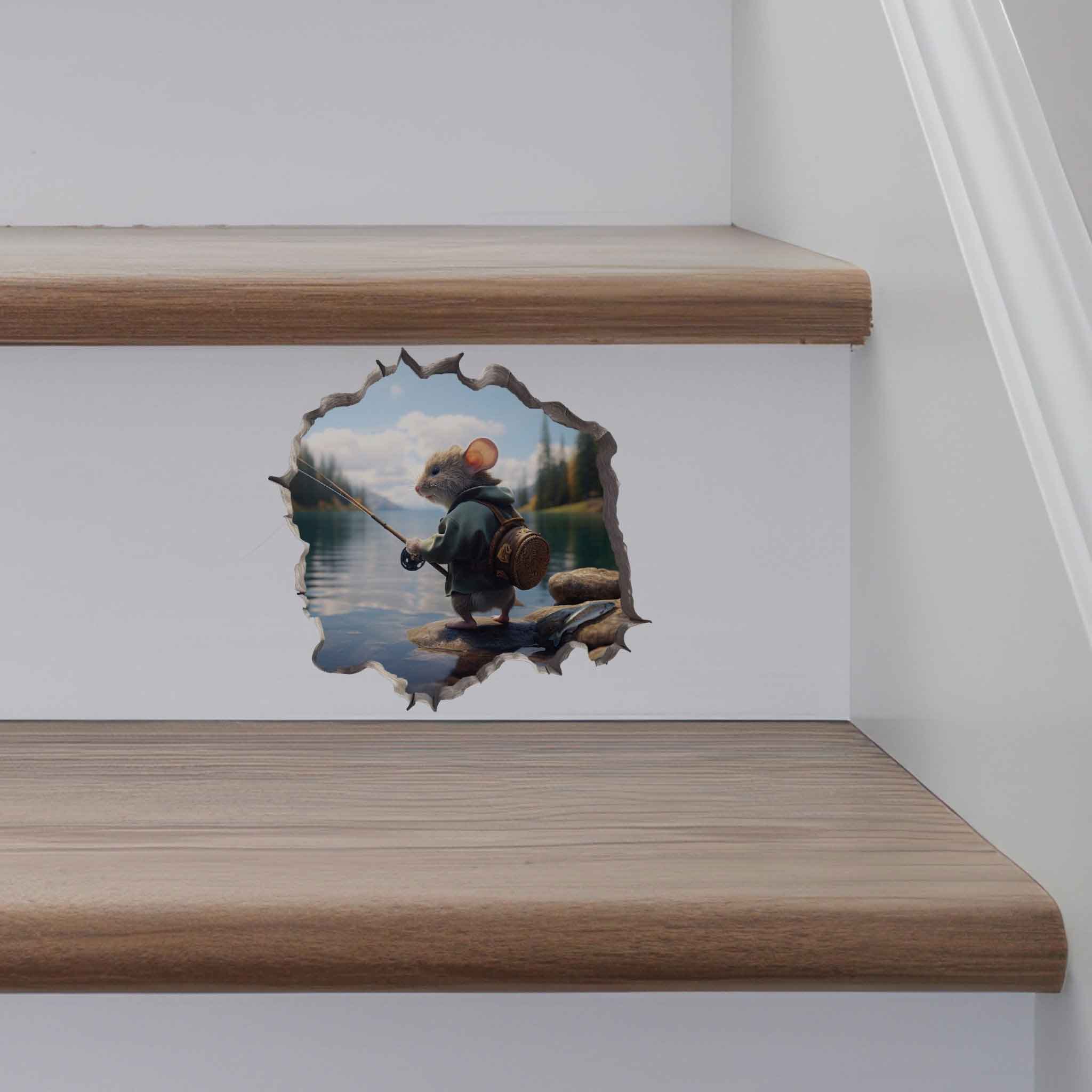 Fisherman Mouse Hole Decal - My Wonderful Walls