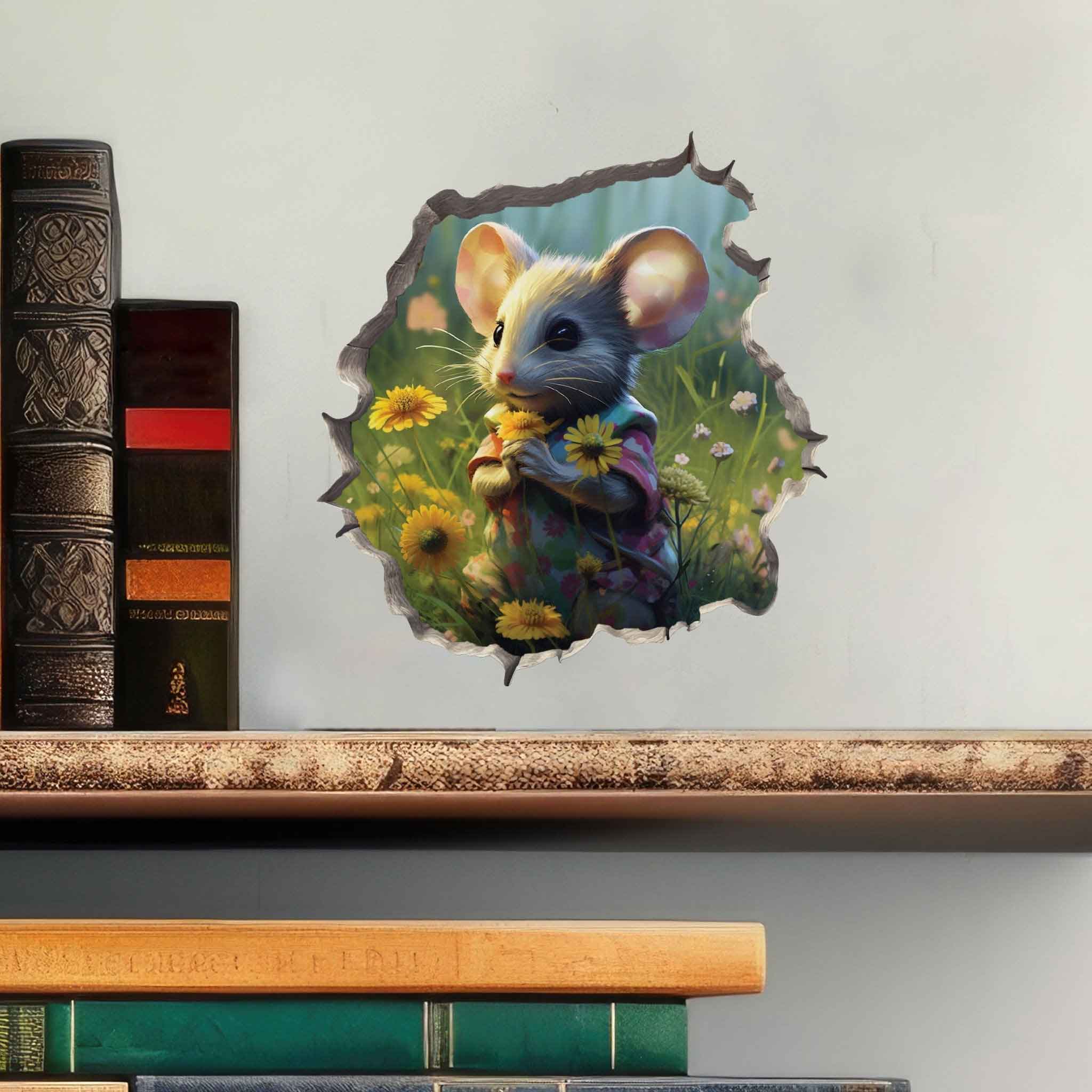 Flower Mouse Hole Decal - My Wonderful Walls