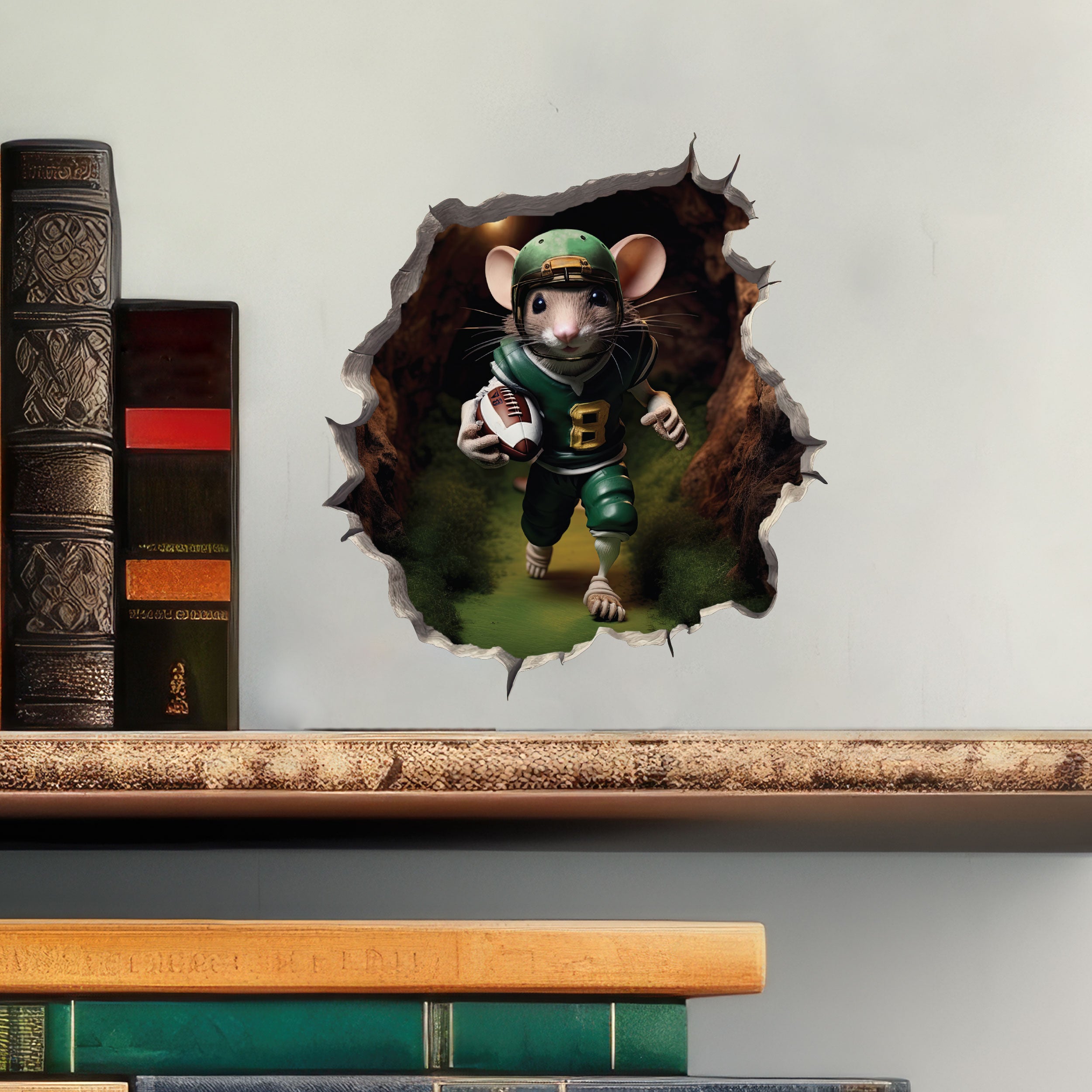 Football Mouse Hole Decal