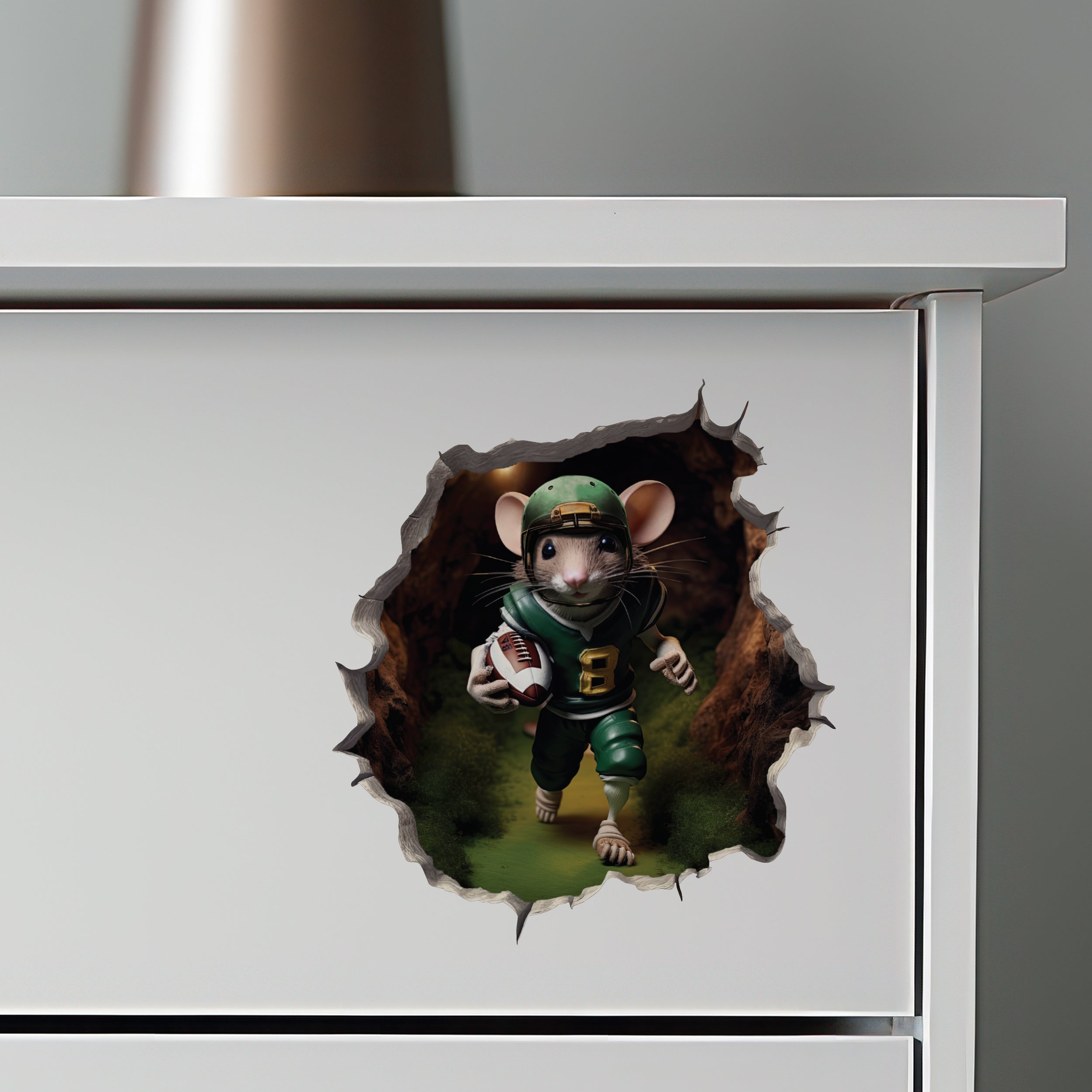 Football Mouse Hole Decal