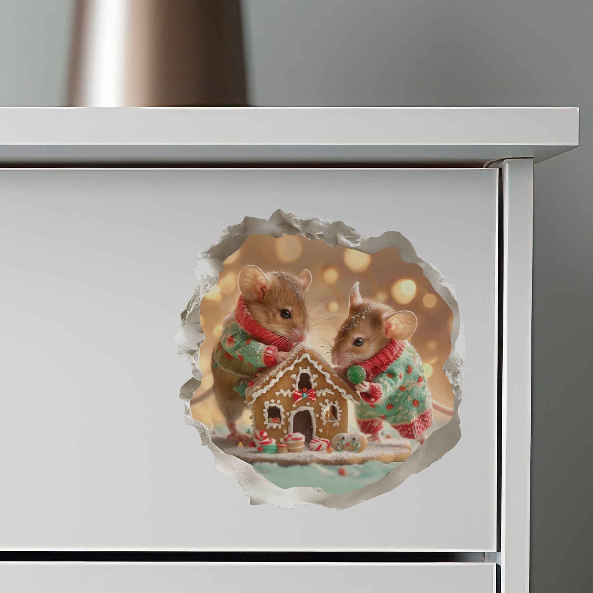Gingerbread House Mouse Hole Decal - My Wonderful Walls