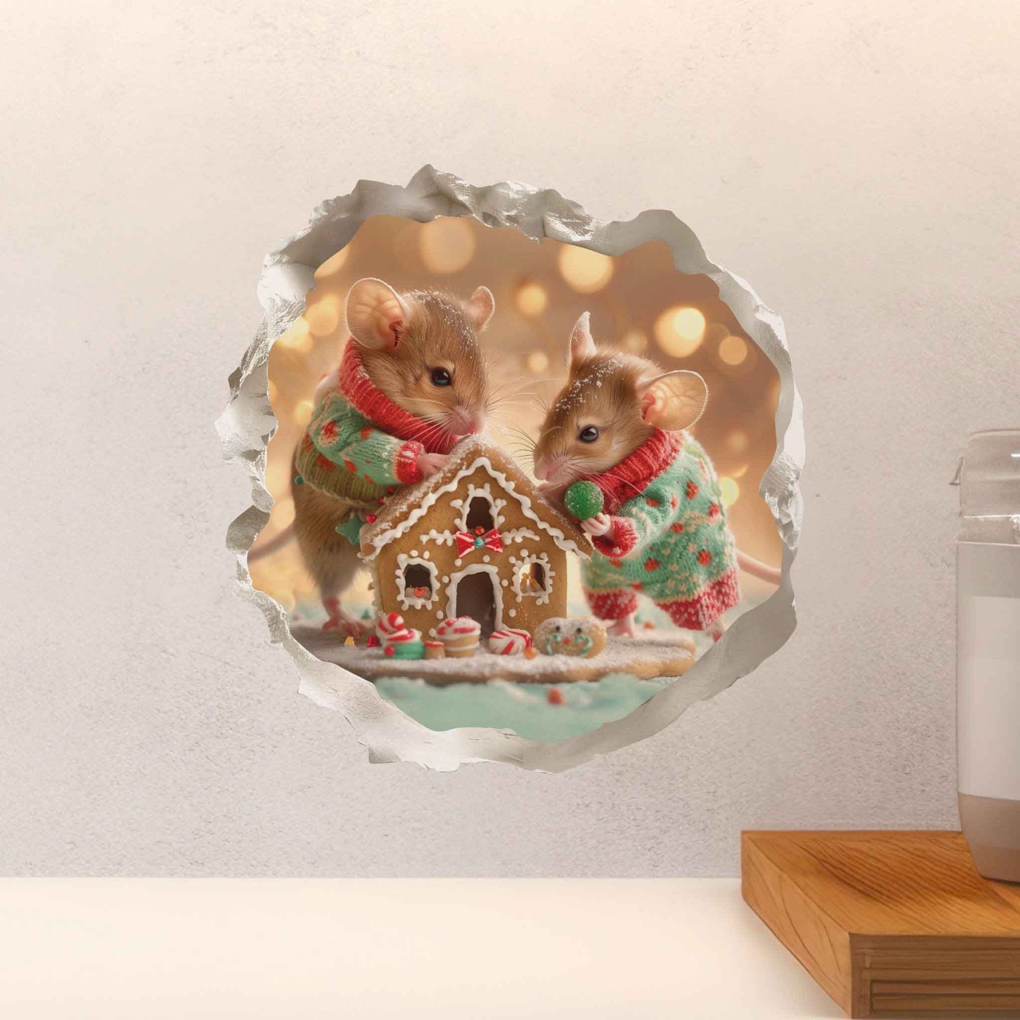 Gingerbread House Mouse Hole Decal - My Wonderful Walls