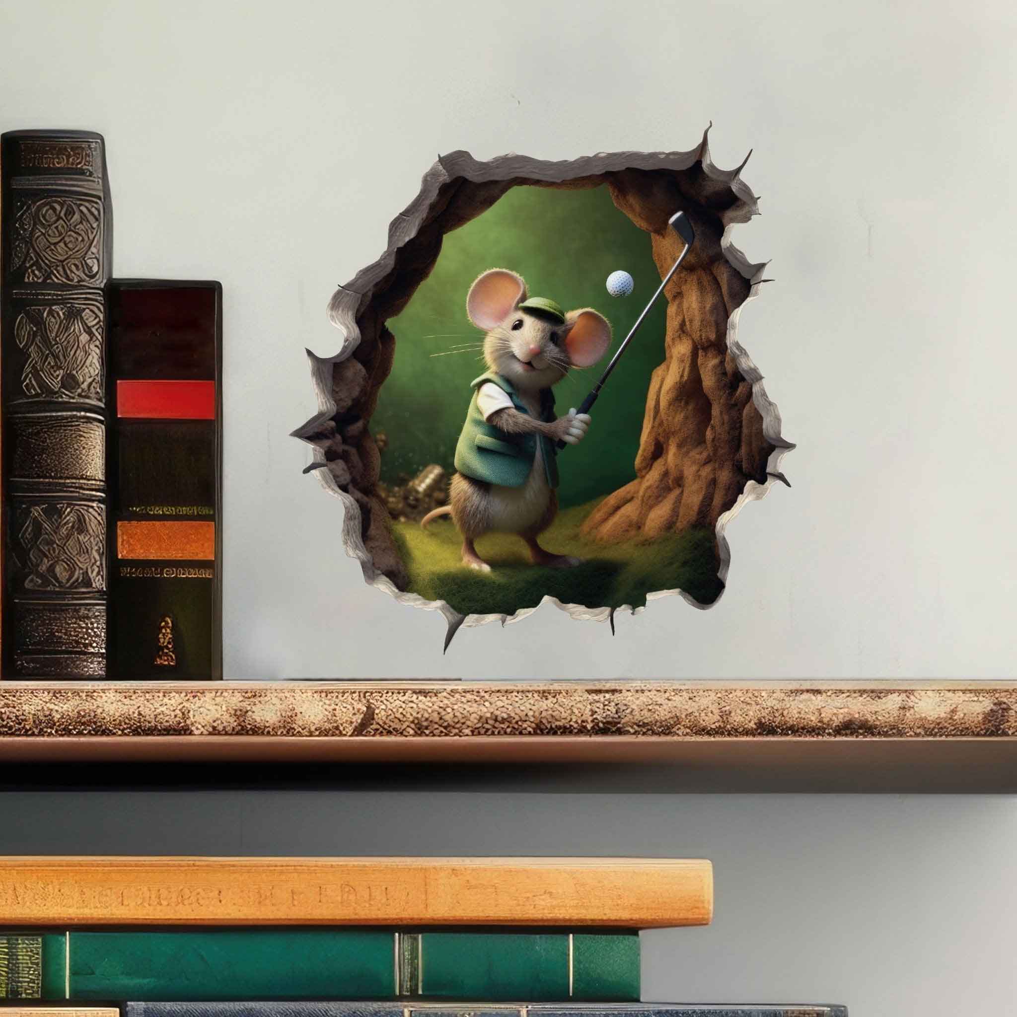 Golfing Mouse Hole Decal - My Wonderful Walls