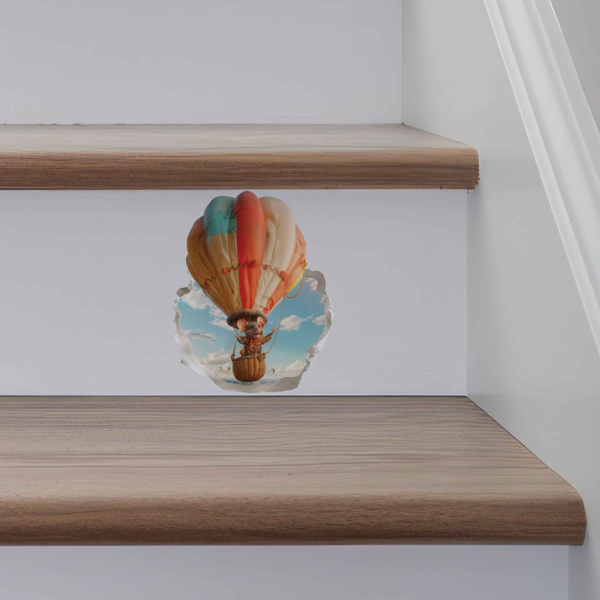 Hot Air Balloon Mouse Hole Decal - My Wonderful Walls