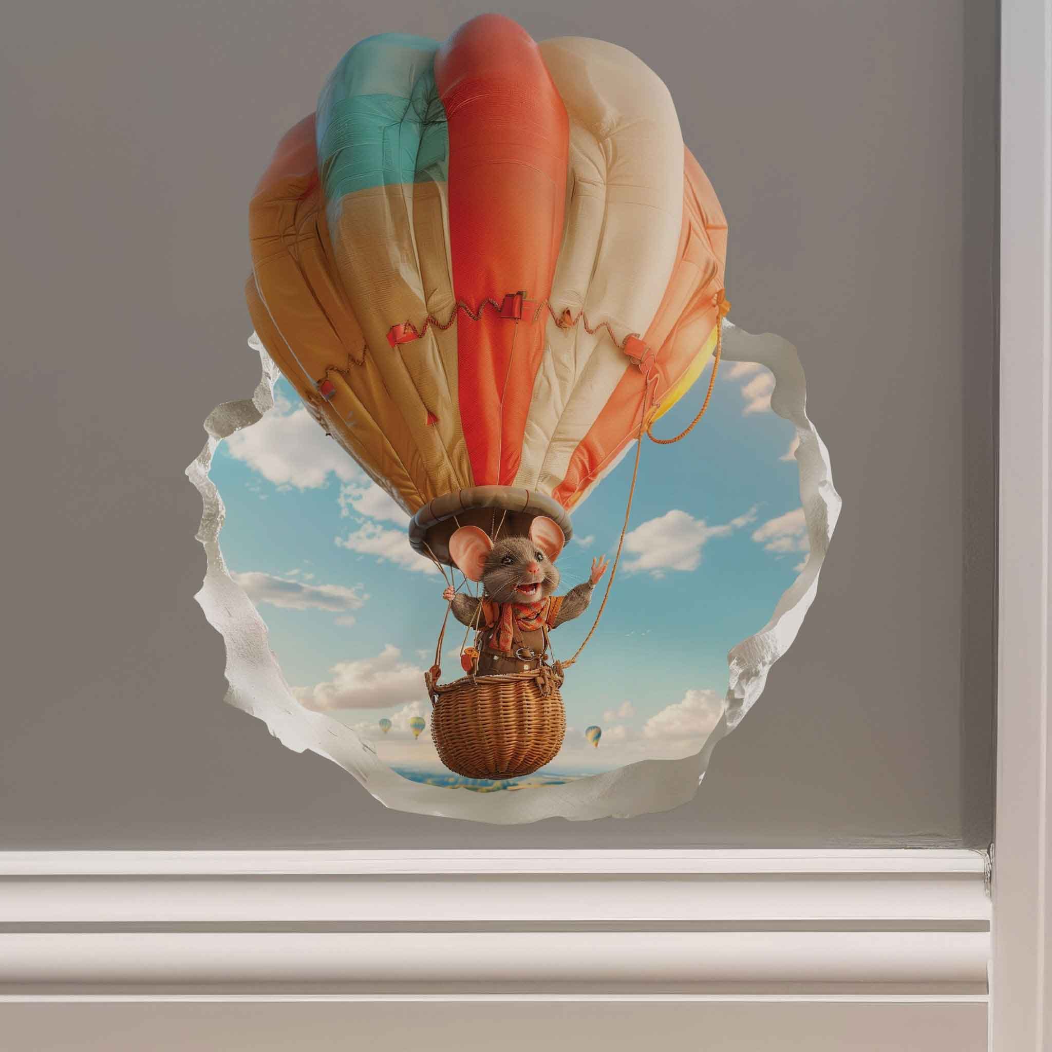 Hot Air Balloon Mouse Hole Decal - My Wonderful Walls