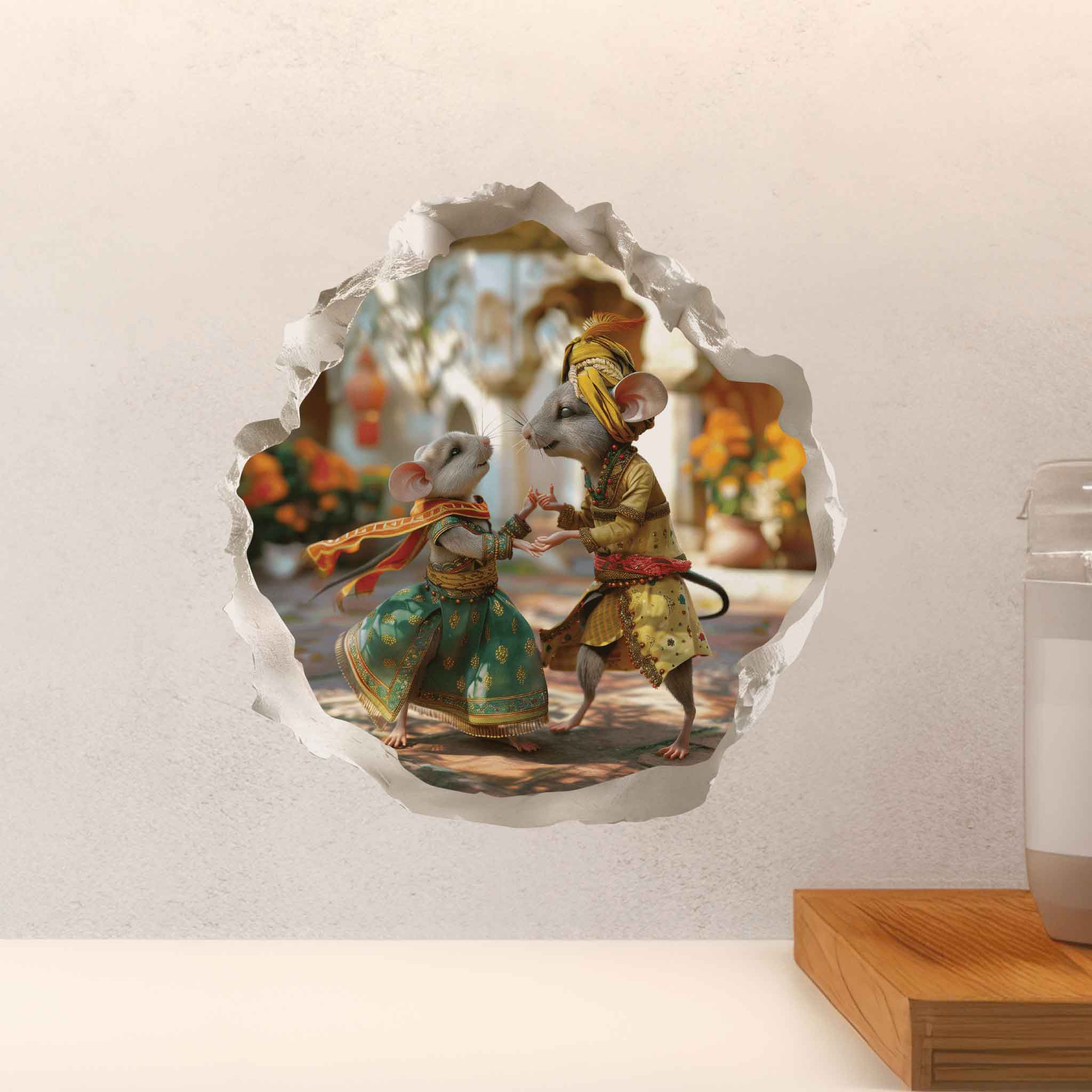 Indian Celebration Mouse Hole Decal - My Wonderful Walls