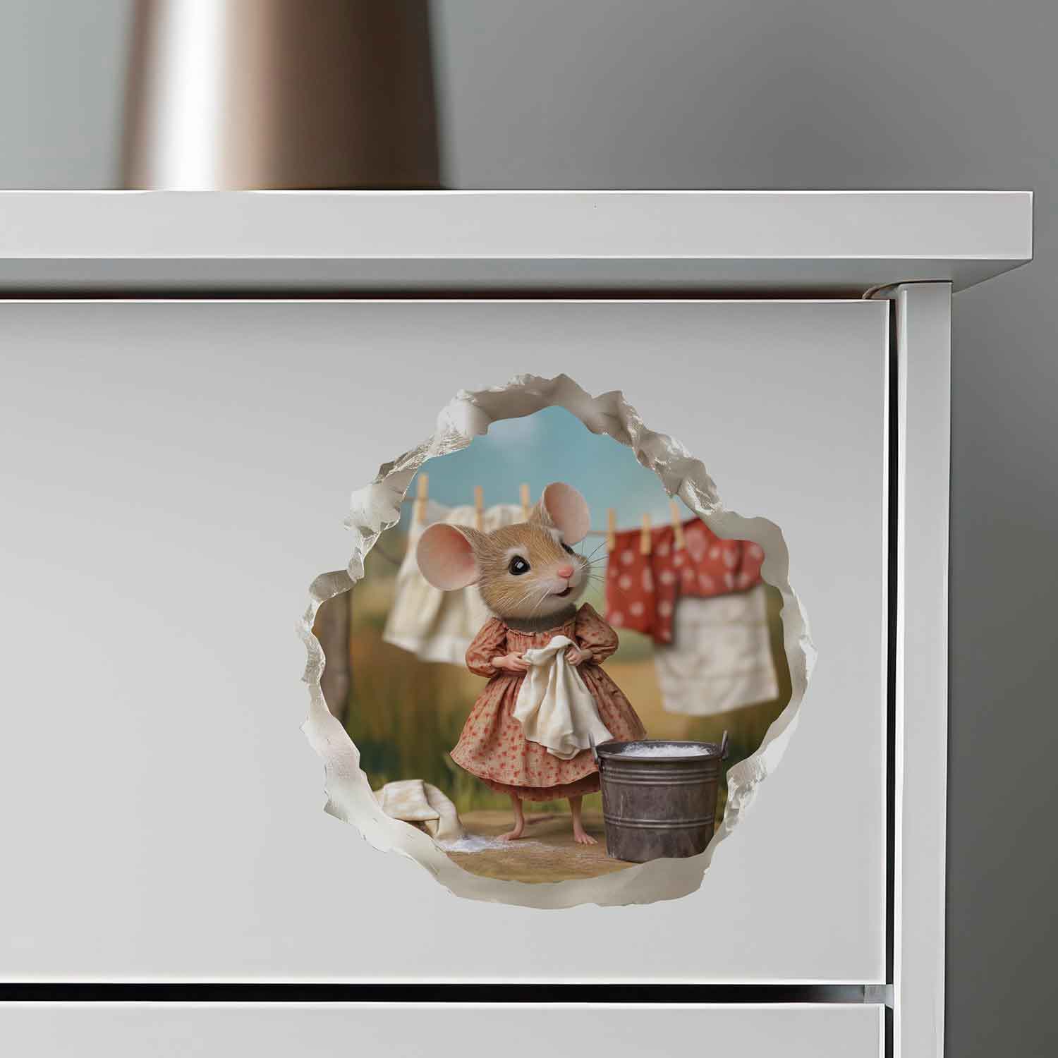 Laundry Mouse Hole Decal - My Wonderful Walls