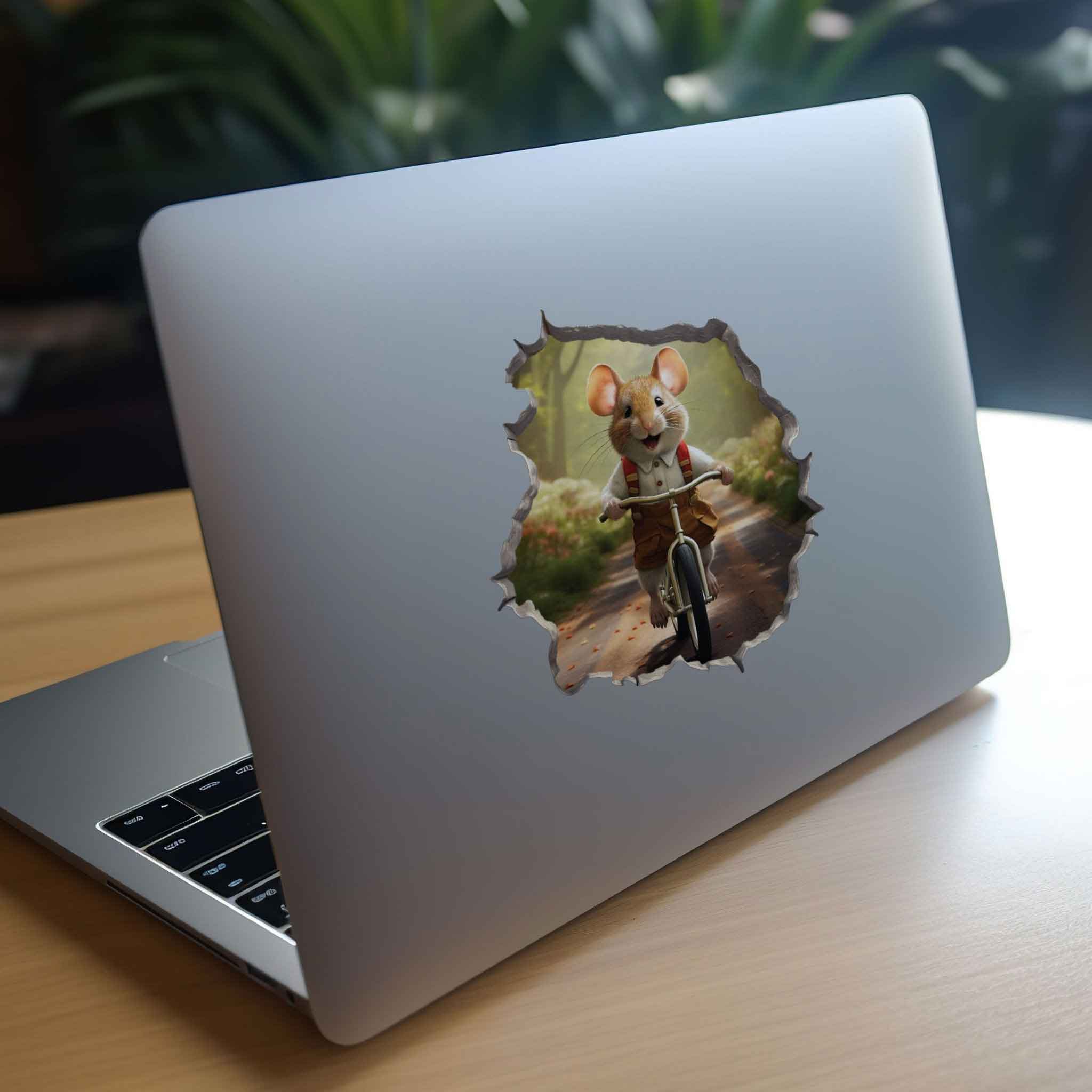 Little Biker Boy Mouse Hole Decal - My Wonderful Walls