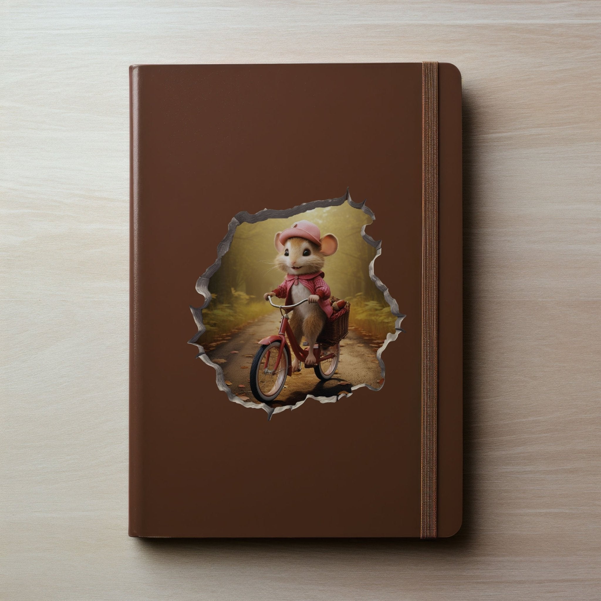 Little Biker Girl Mouse Hole Decal - My Wonderful Walls