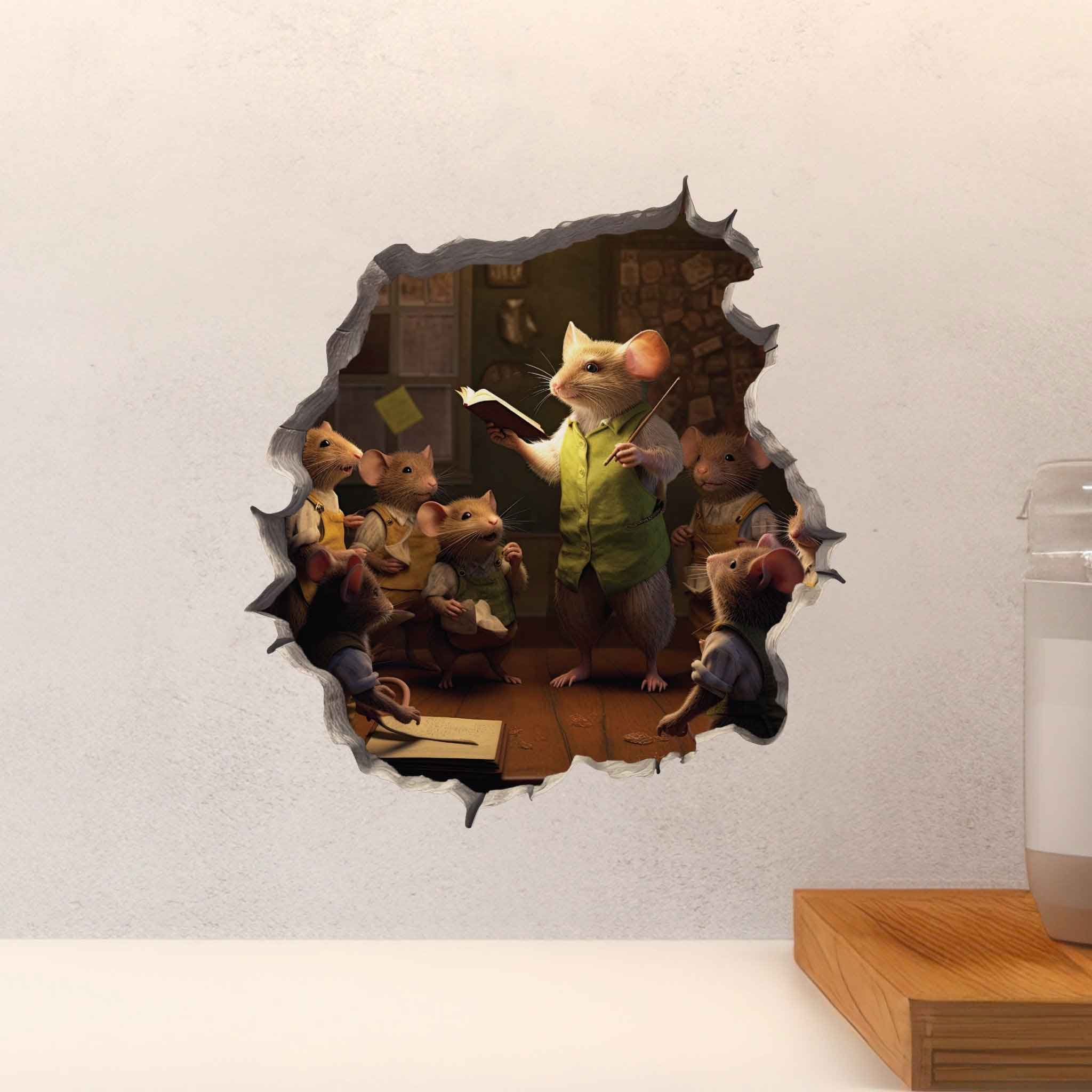 Male Teacher Mouse Hole Decal - My Wonderful Walls