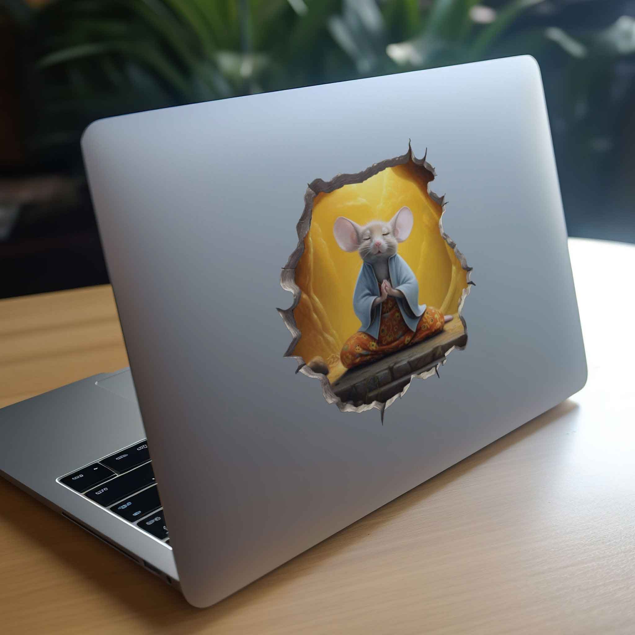 Meditating Mouse Hole Decal - My Wonderful Walls