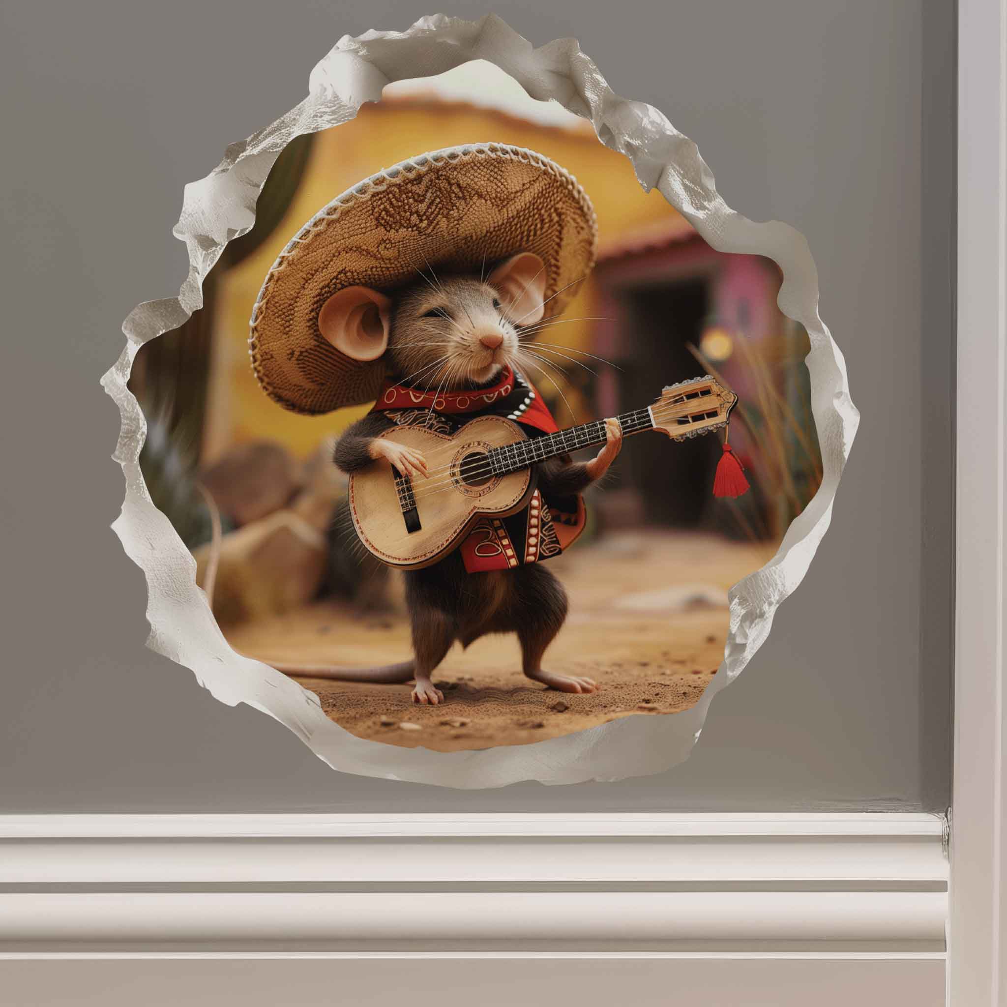 Mexican Mariachi Mouse Hole Decal - My Wonderful Walls
