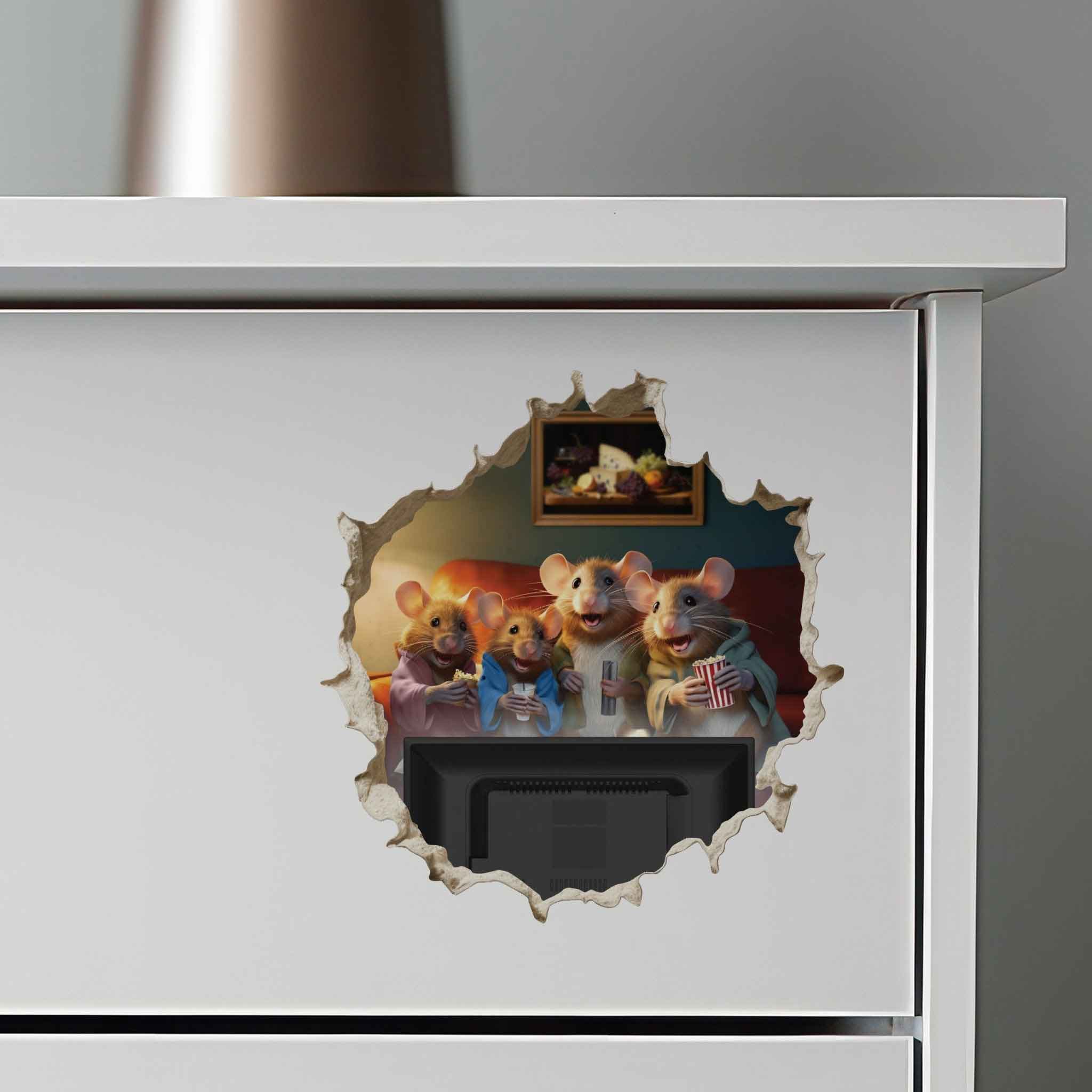 Movie Night Mouse Hole Decal - My Wonderful Walls