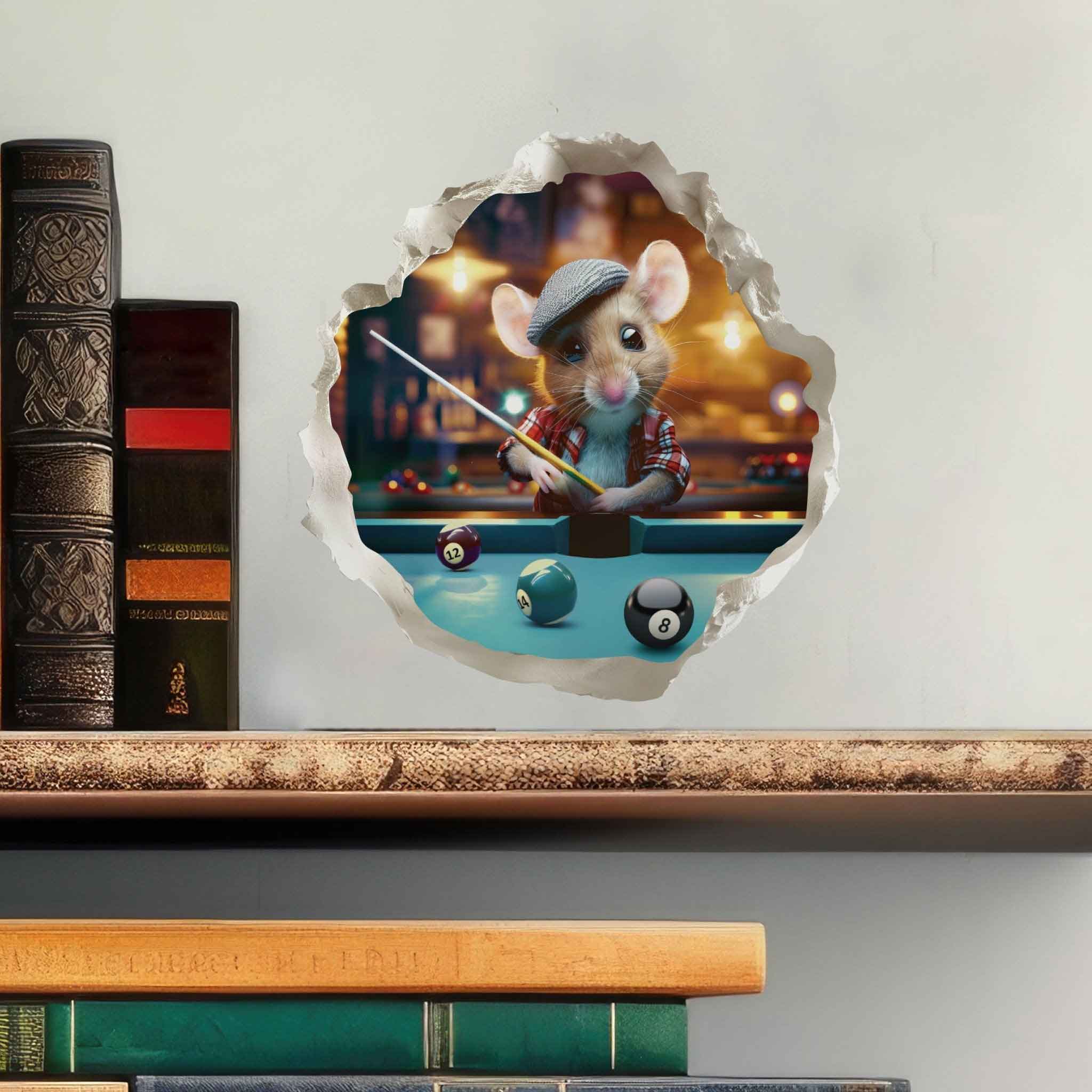 Pool Billiards Mouse Hole Decal - My Wonderful Walls