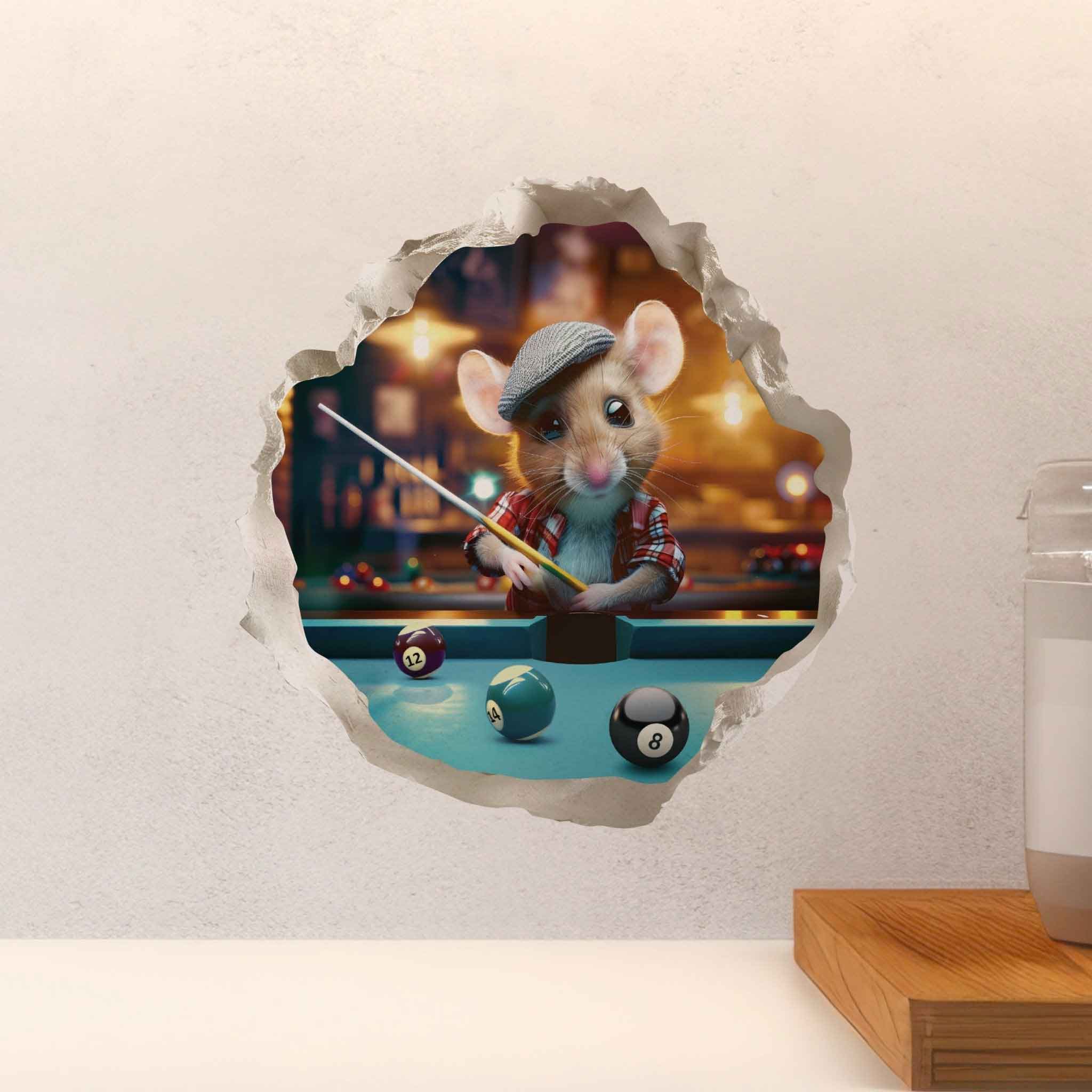Pool Billiards Mouse Hole Decal - My Wonderful Walls
