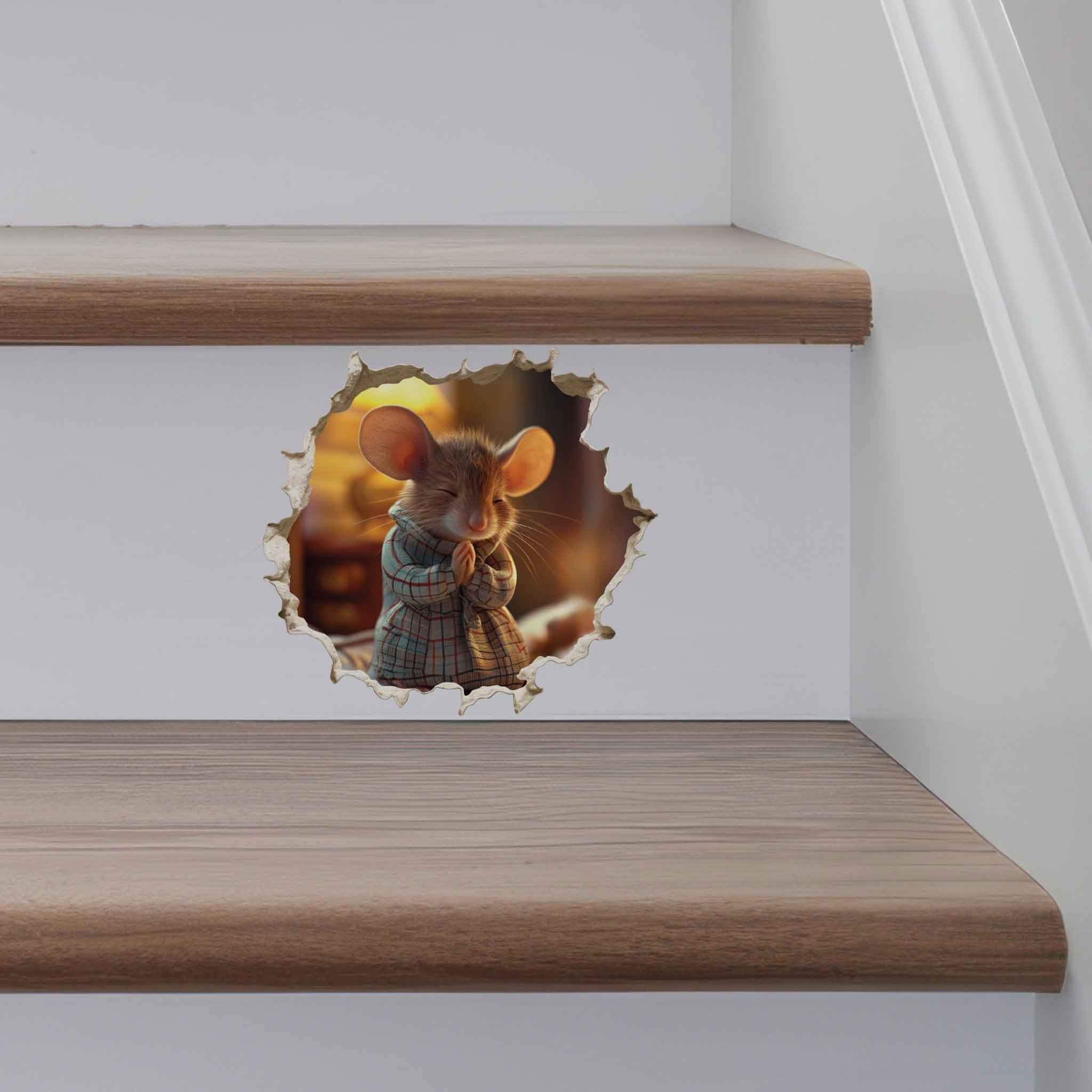 Praying Mouse Hole Decal - My Wonderful Walls
