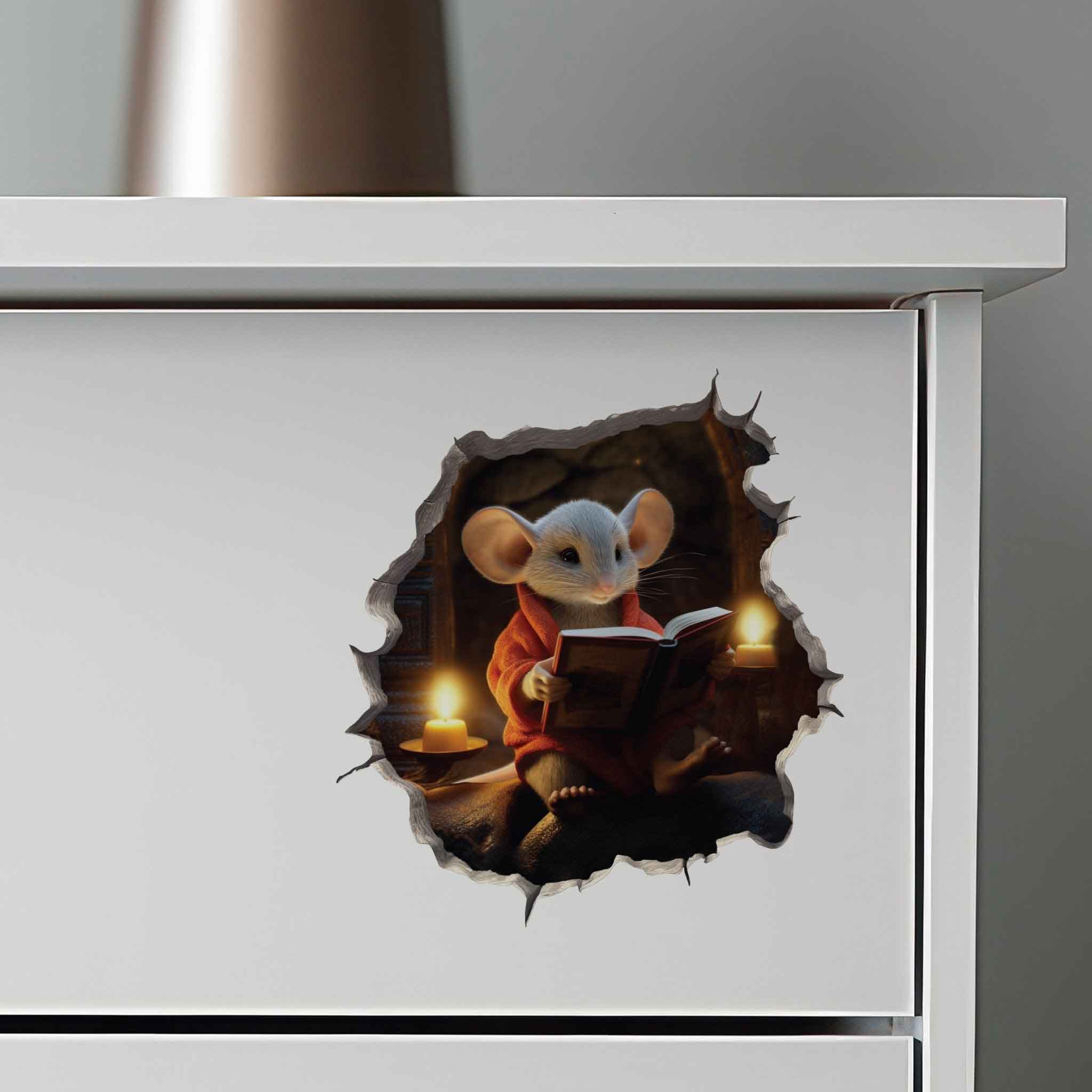 Reading Mouse Hole Decal - My Wonderful Walls