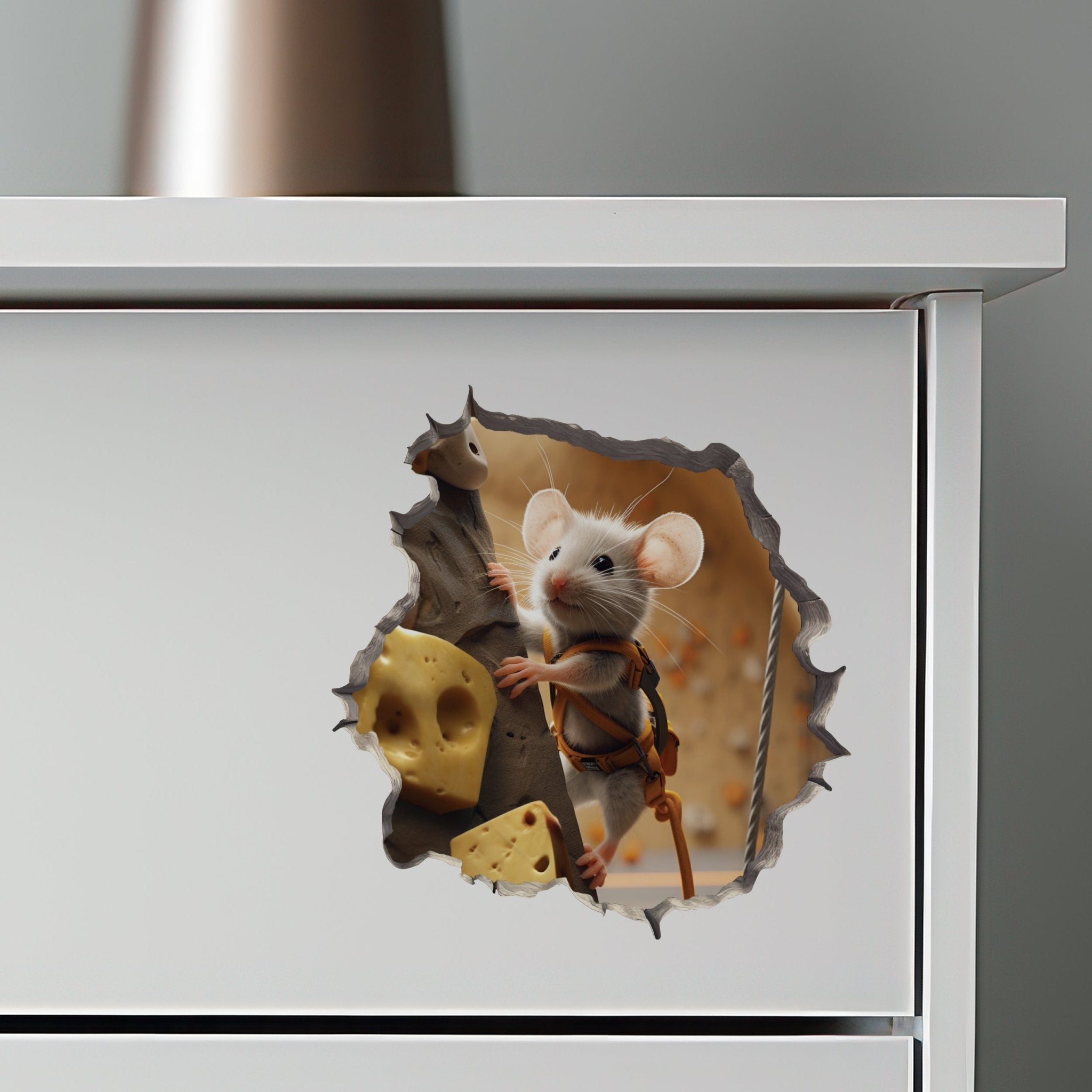 Rock Climber Mouse Hole Decal - My Wonderful Walls