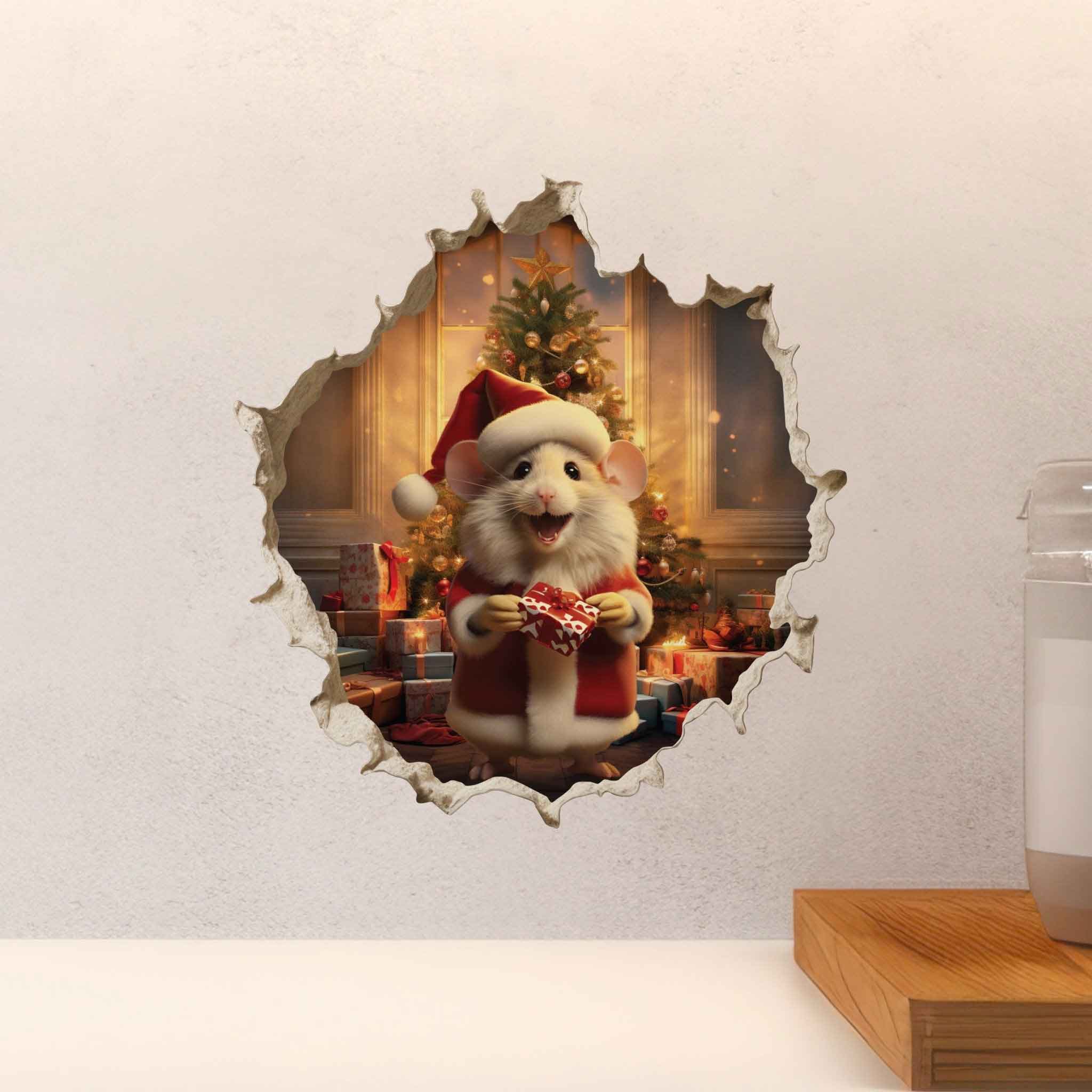 Santa Mouse Hole Decal - My Wonderful Walls