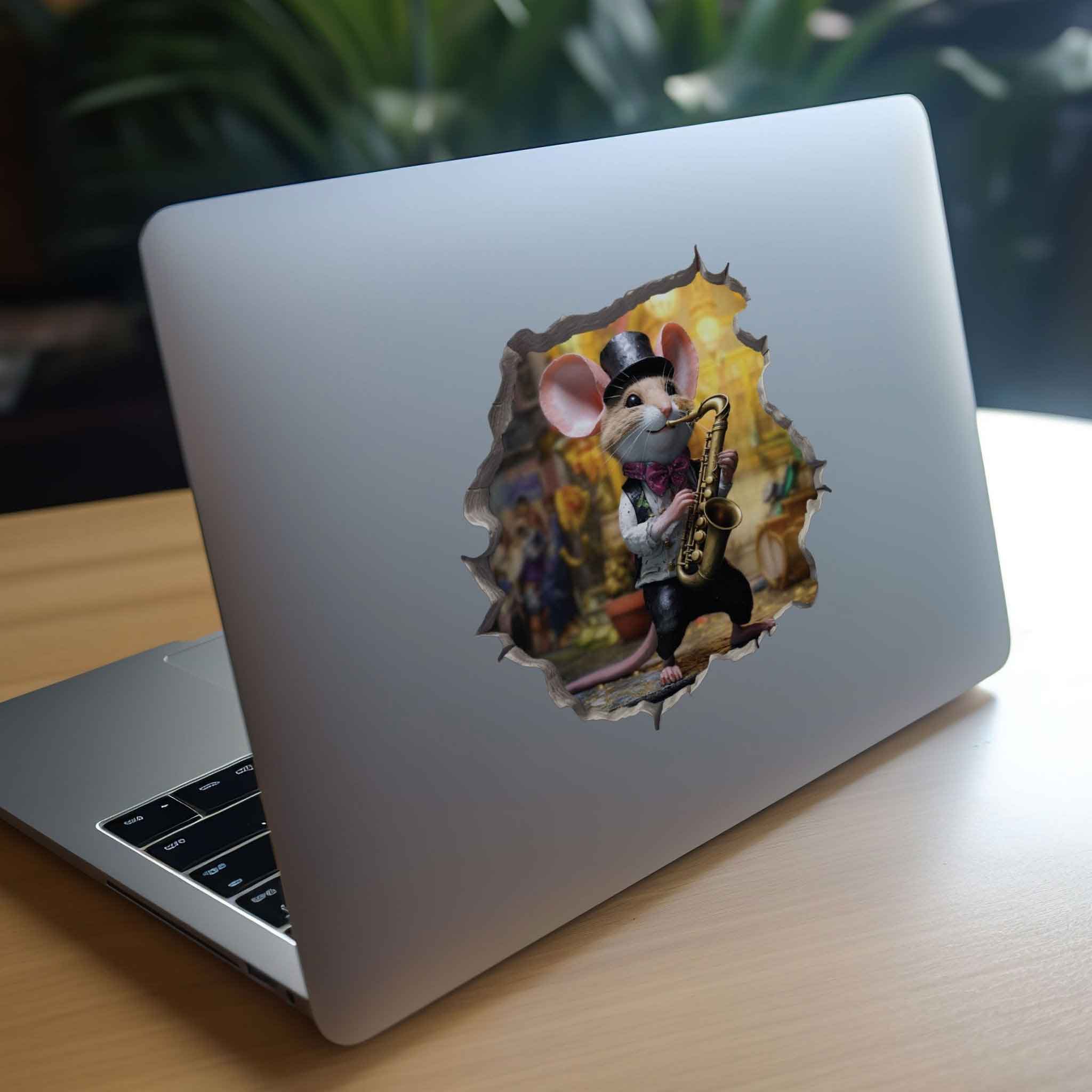 Saxophone Mouse Hole Decal - My Wonderful Walls