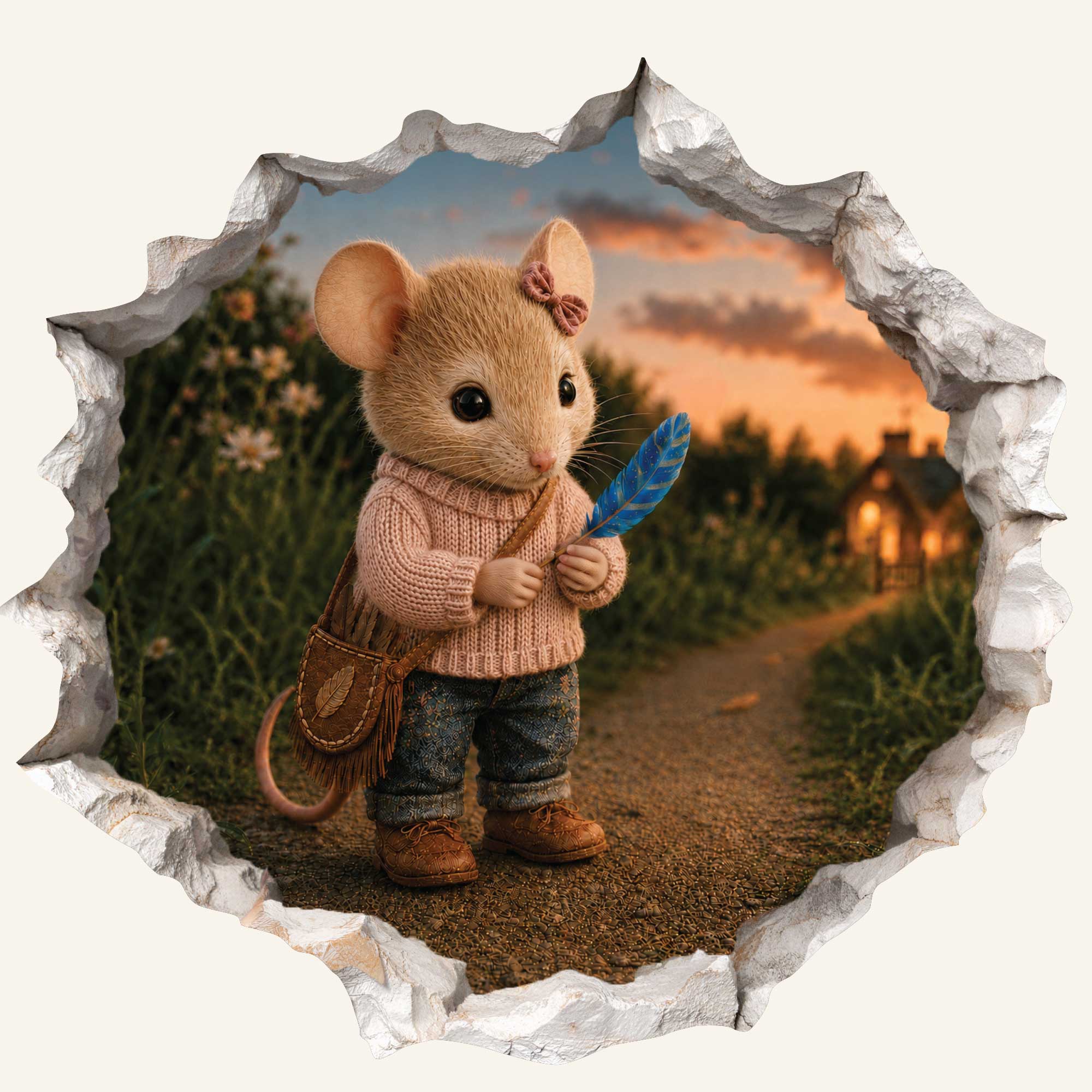 Grandma Tales Hardback Storybook & Mouse Hole Decal Set