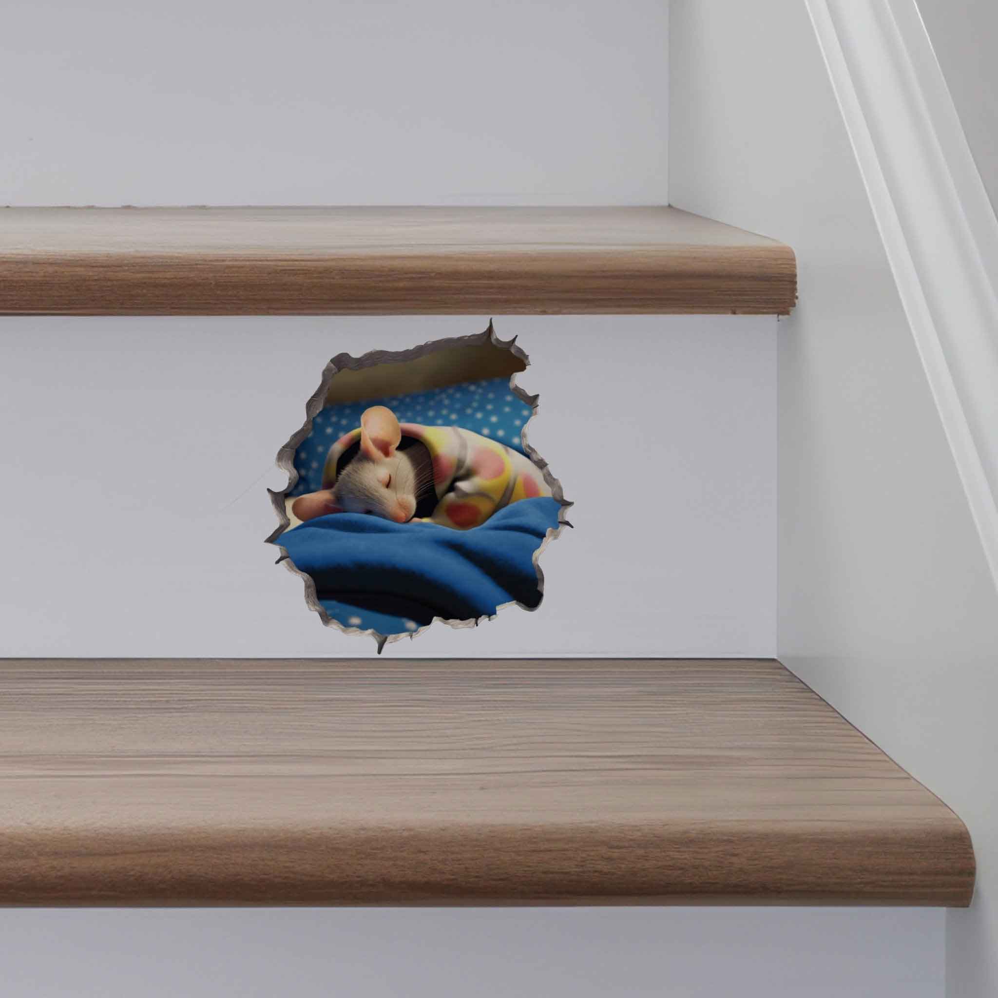 Sleeping Mouse Hole Decal - My Wonderful Walls