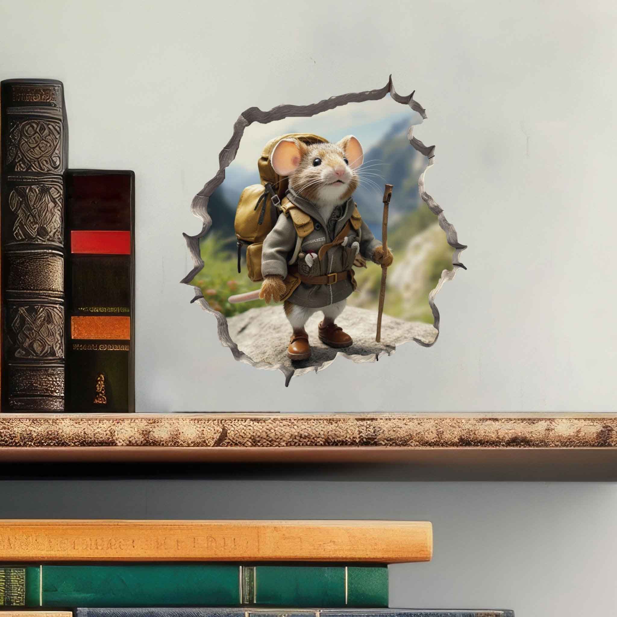 Spring Hiker Mouse Hole Decal - My Wonderful Walls