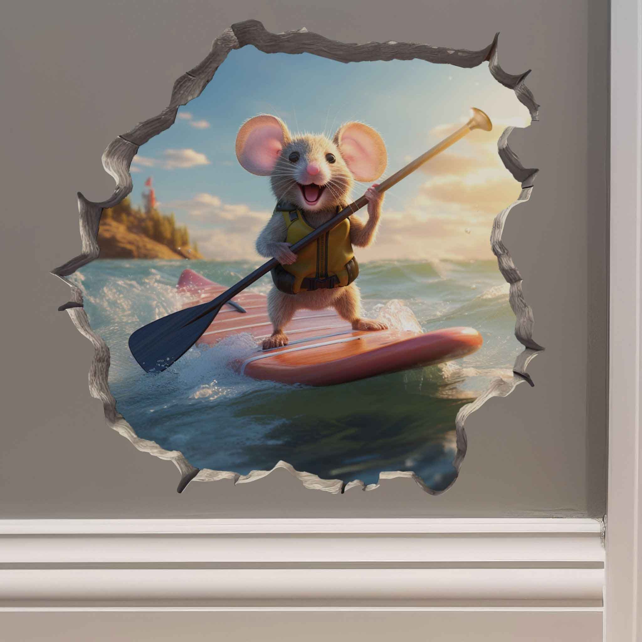 Stand - Up Paddleboard Mouse Hole Decal - My Wonderful Walls