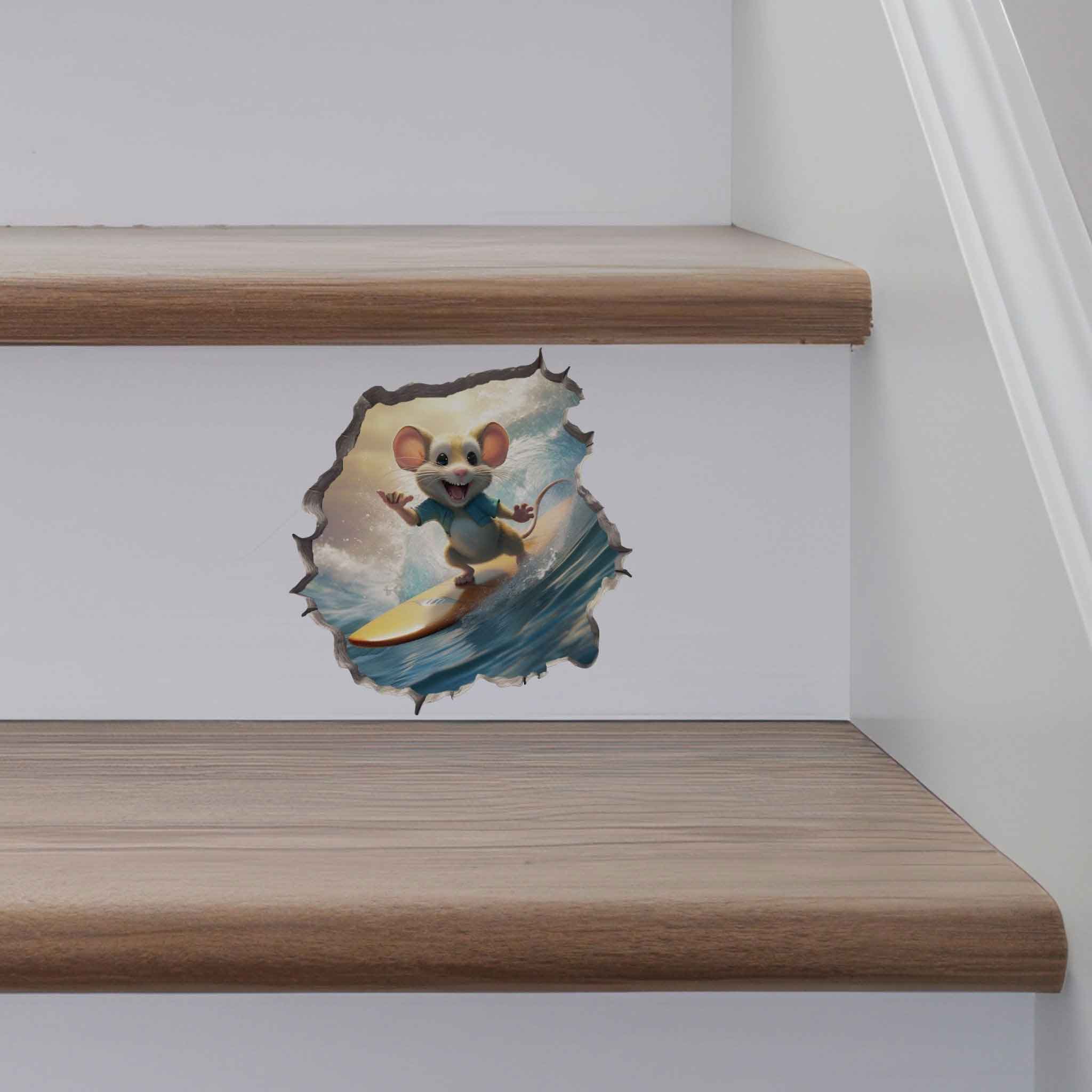Surfer Mouse Hole Decal - My Wonderful Walls