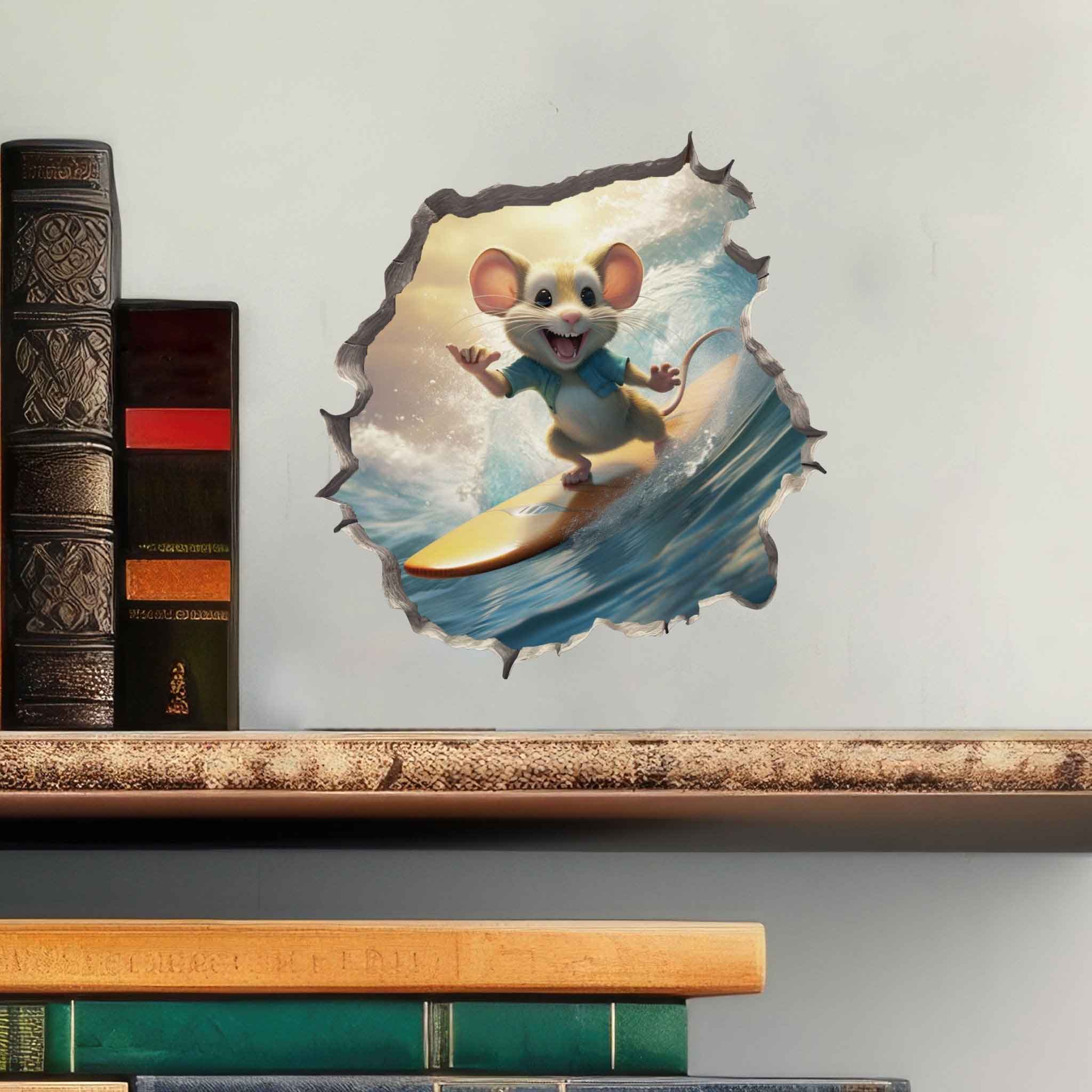 Surfer Mouse Hole Decal - My Wonderful Walls