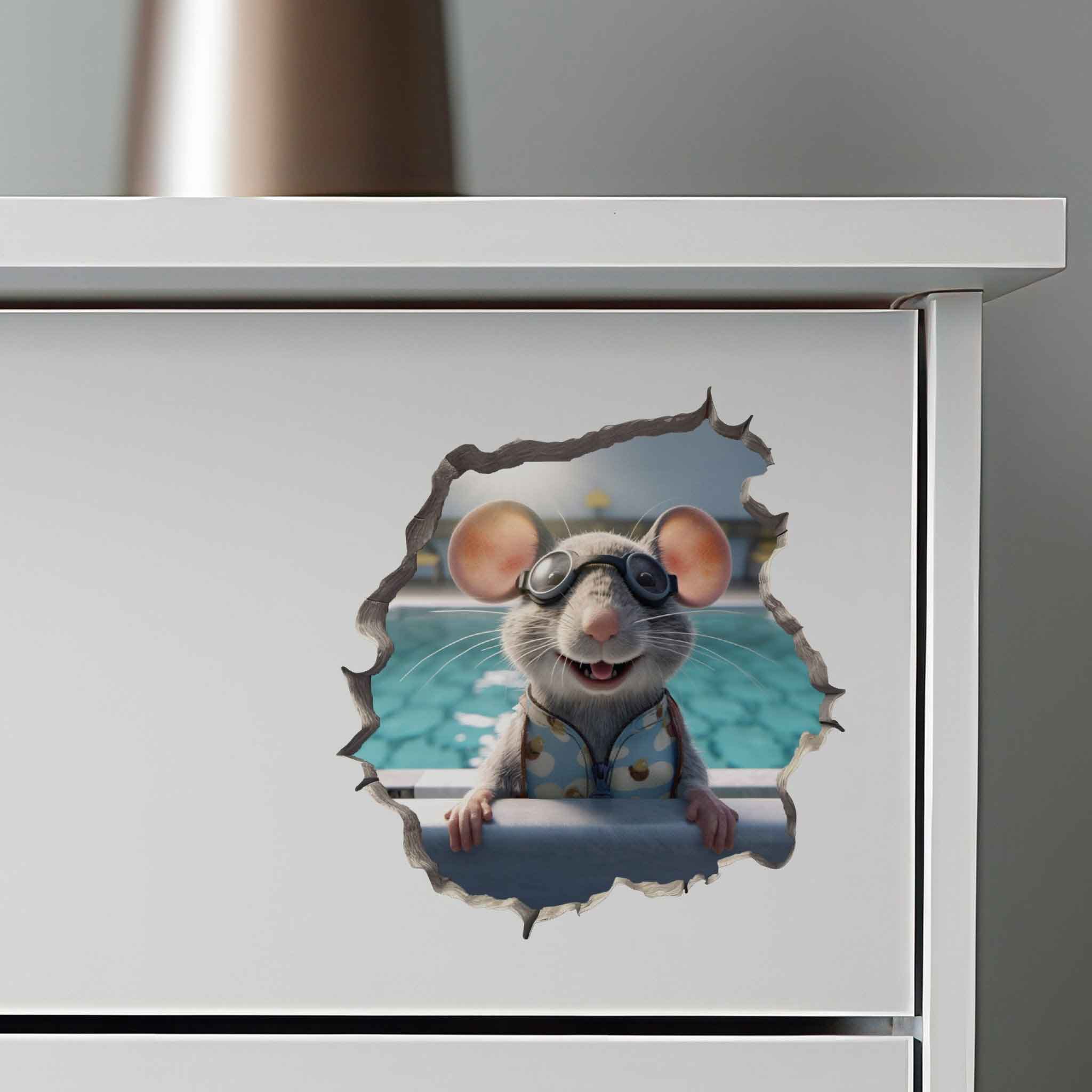 Swimmer Mouse Hole Decal - My Wonderful Walls