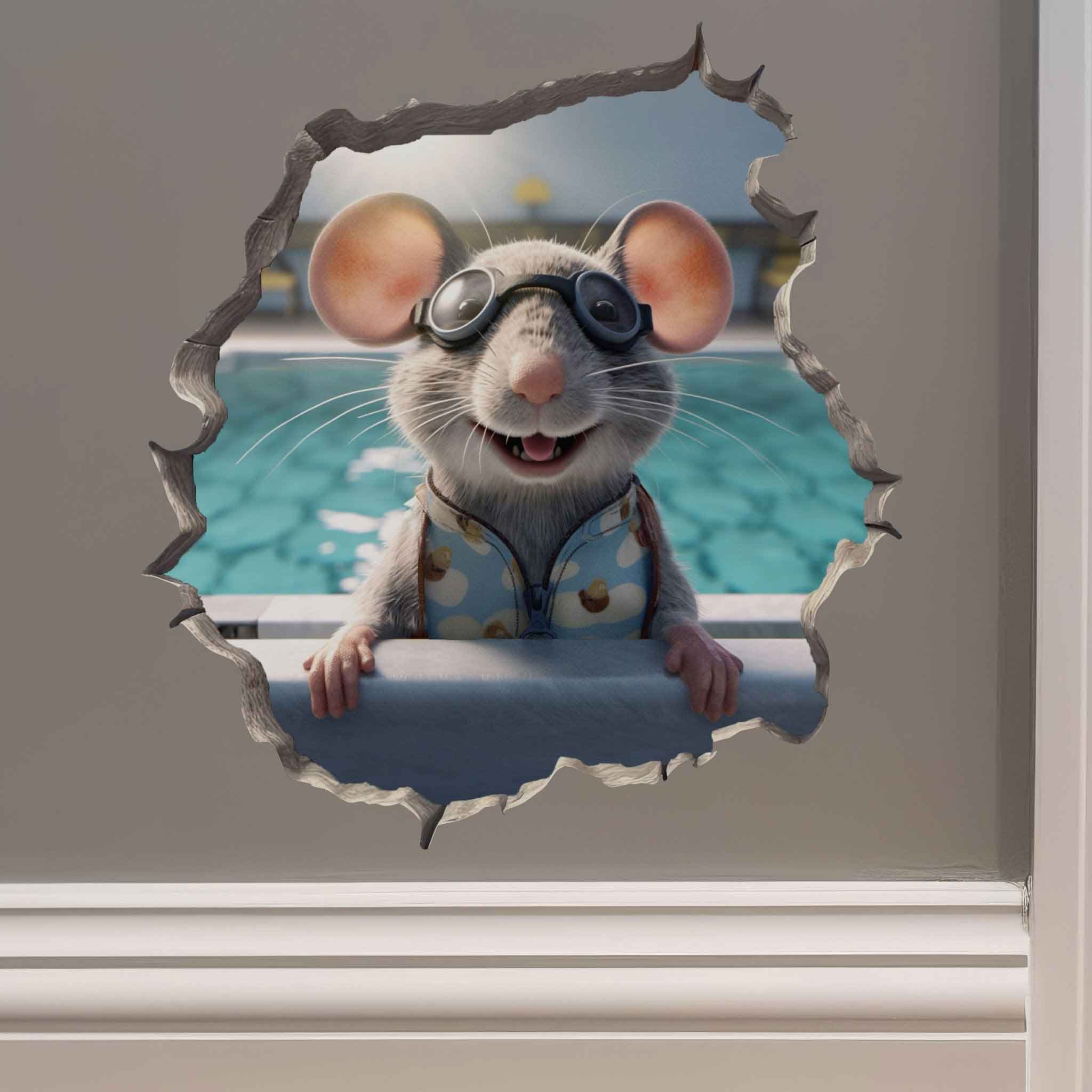 Swimmer Mouse Hole Decal - My Wonderful Walls