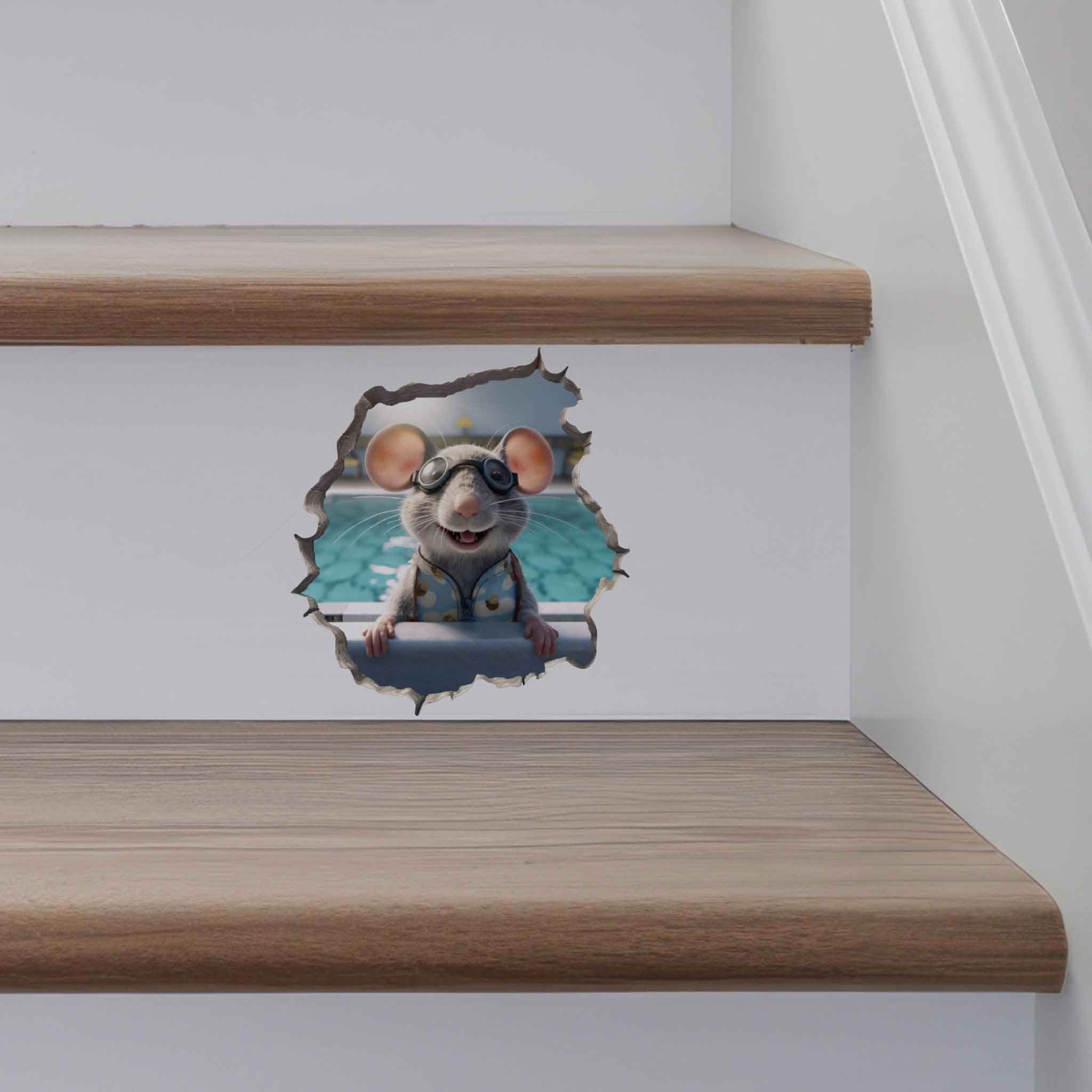 Swimmer Mouse Hole Decal - My Wonderful Walls