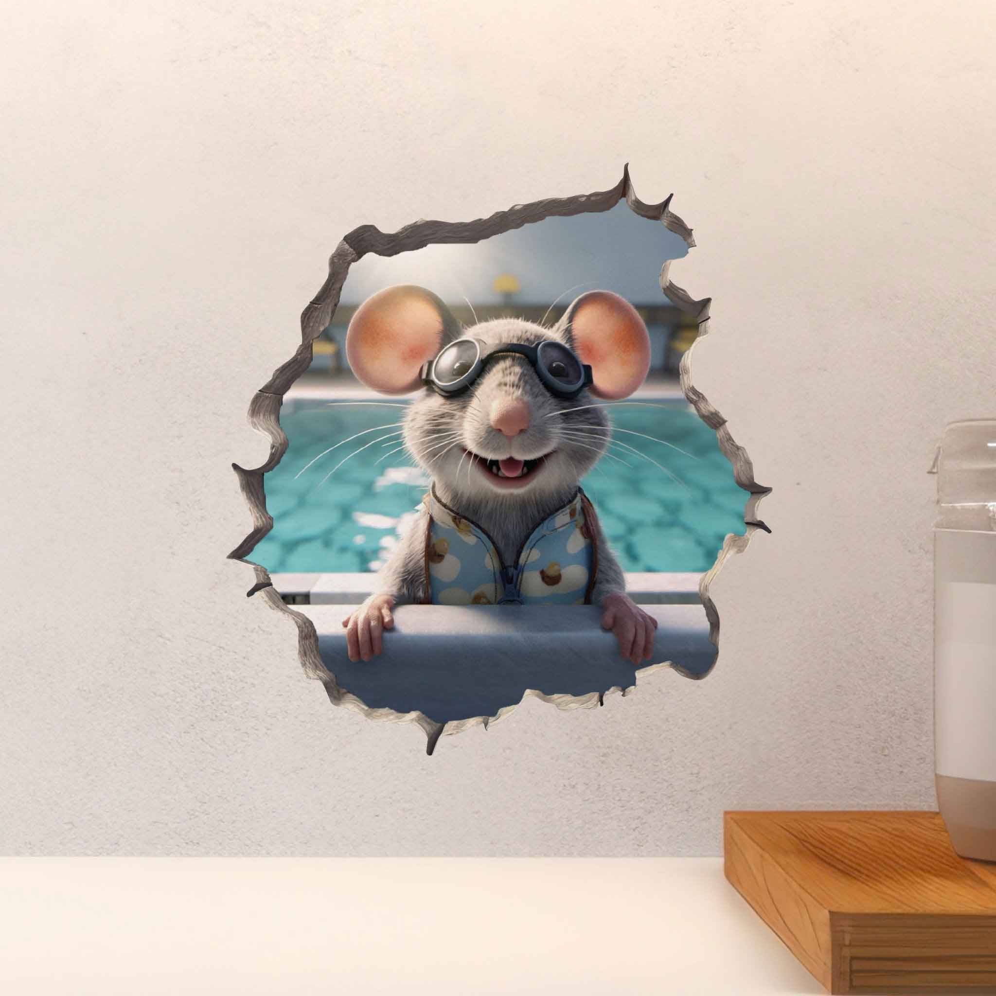 Swimmer Mouse Hole Decal - My Wonderful Walls