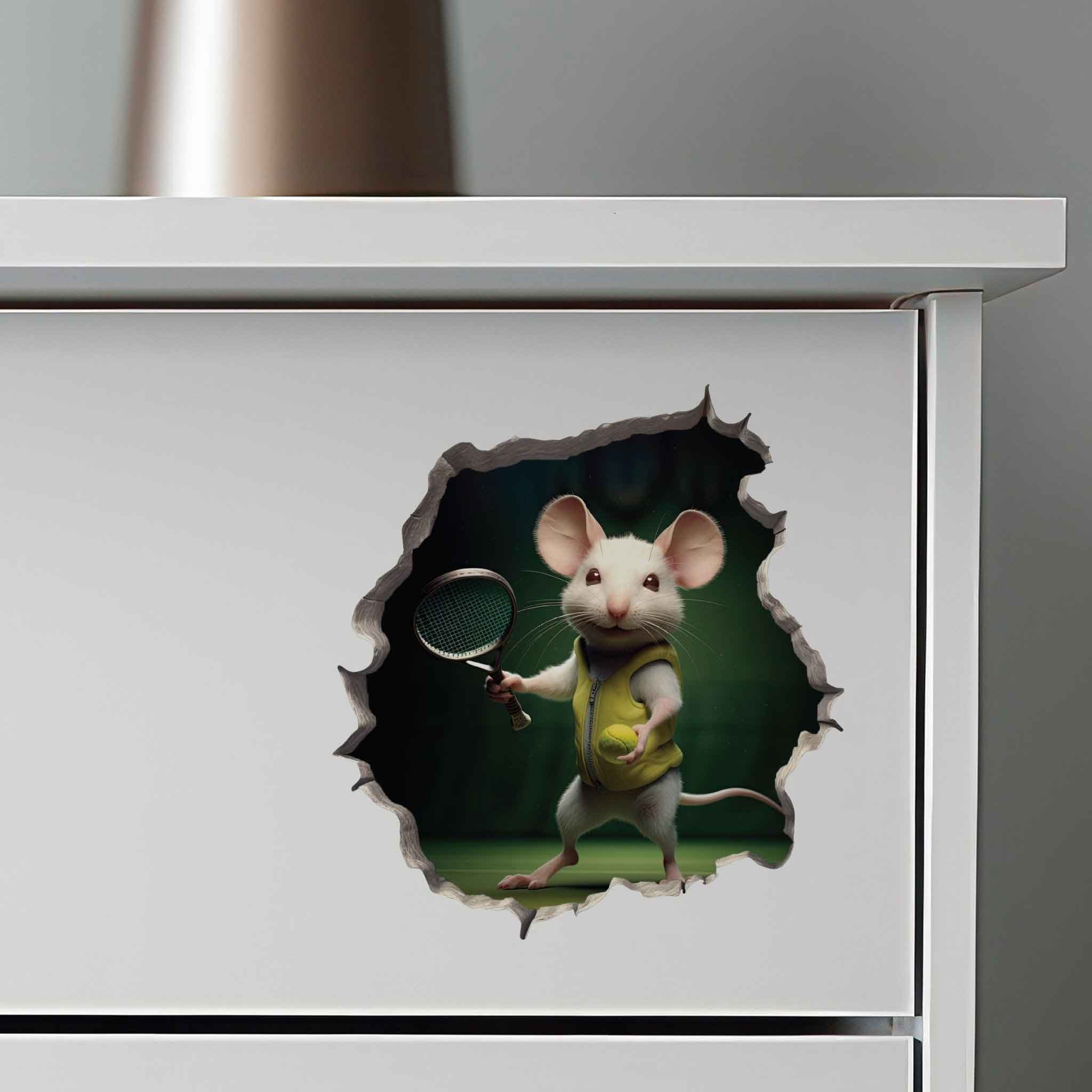 Tennis Mouse Hole Decal - My Wonderful Walls