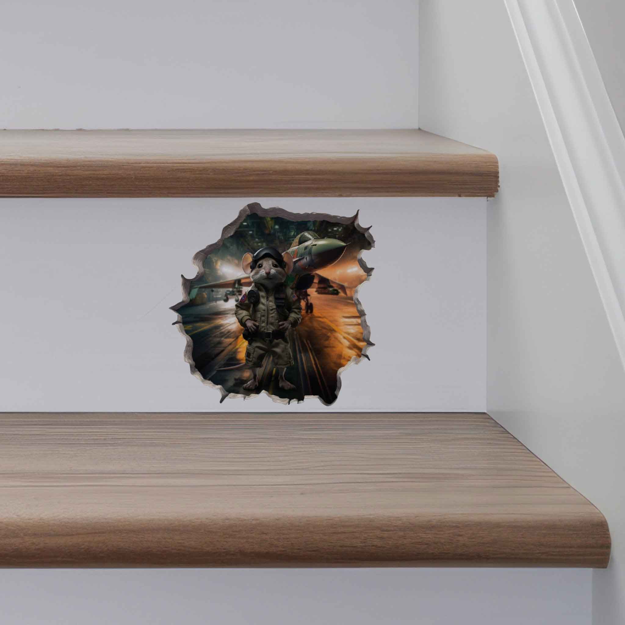 Top Gun Navy Pilot Mouse Hole Decal - My Wonderful Walls