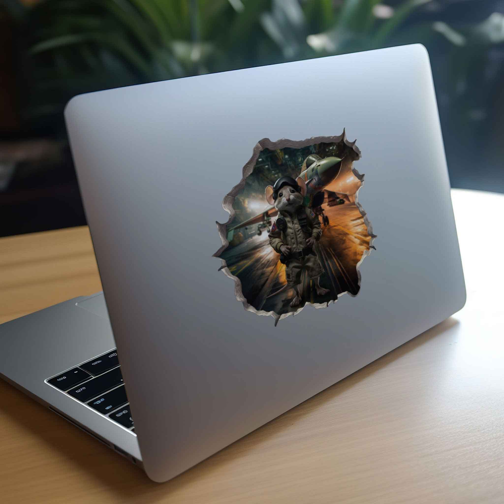 Top Gun Navy Pilot Mouse Hole Decal - My Wonderful Walls