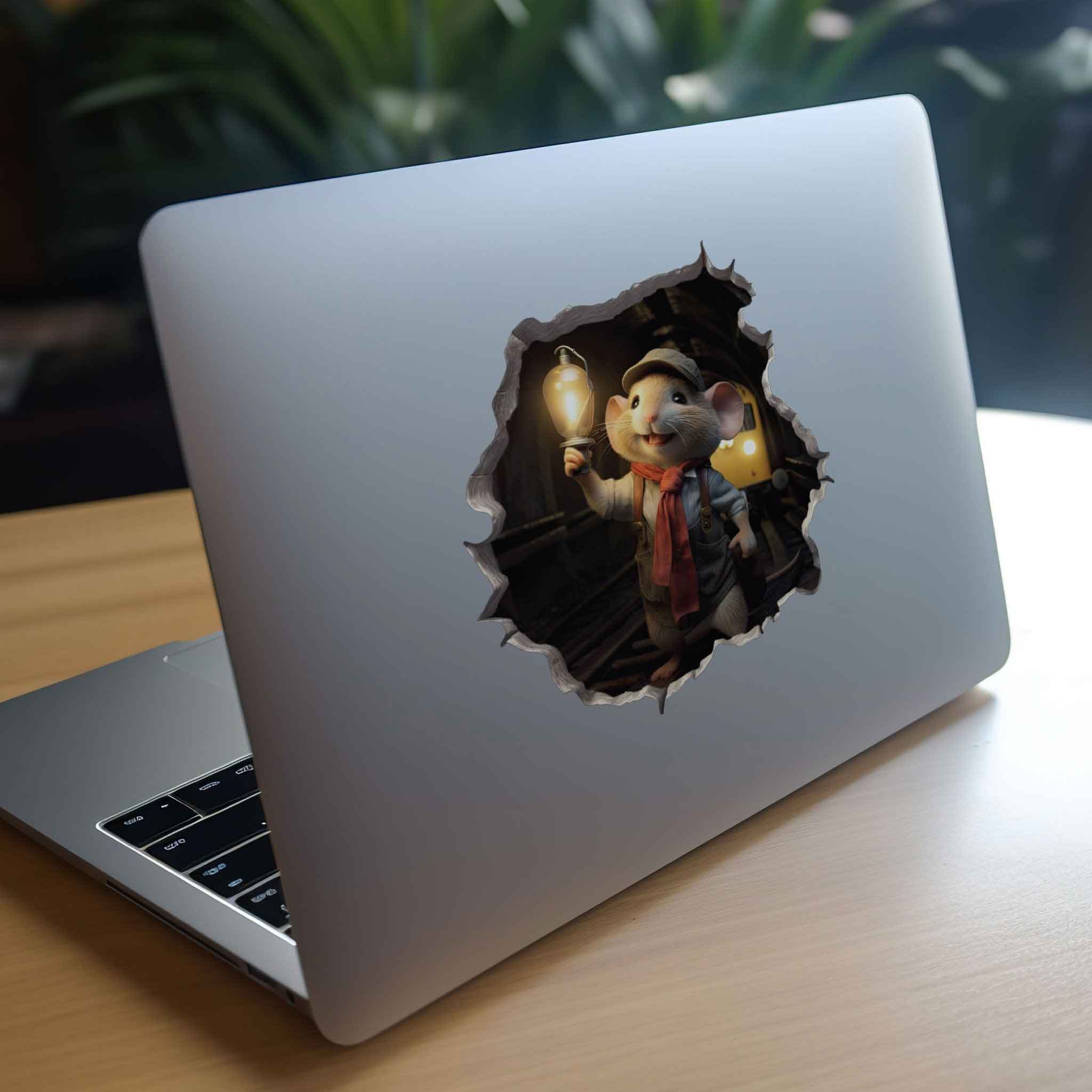 Train Engineer Mouse Hole Decal - My Wonderful Walls