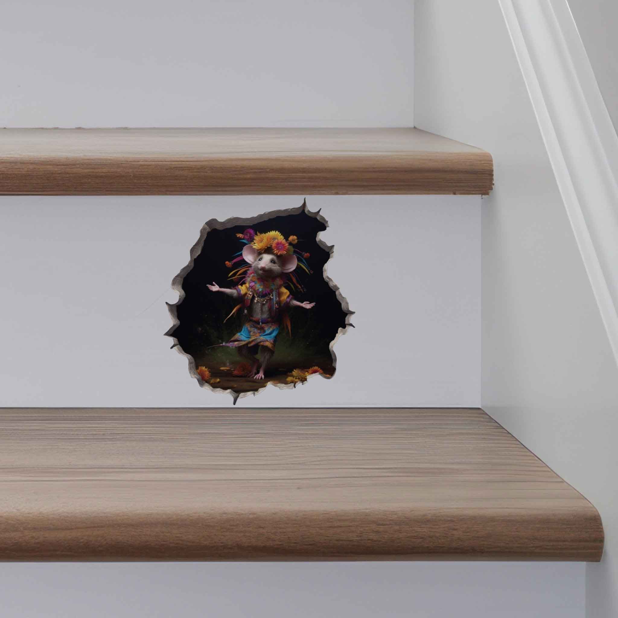 Tribal Dancer Mouse Hole Decal - My Wonderful Walls